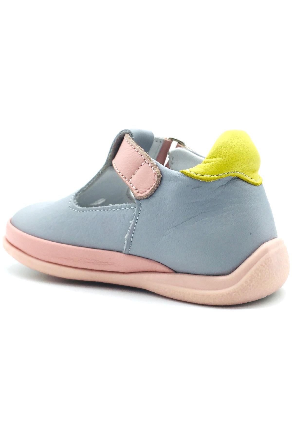 Kız Bebek Fasülye Modeli İlk Adım Ayakkabısı  Gri-Pembe