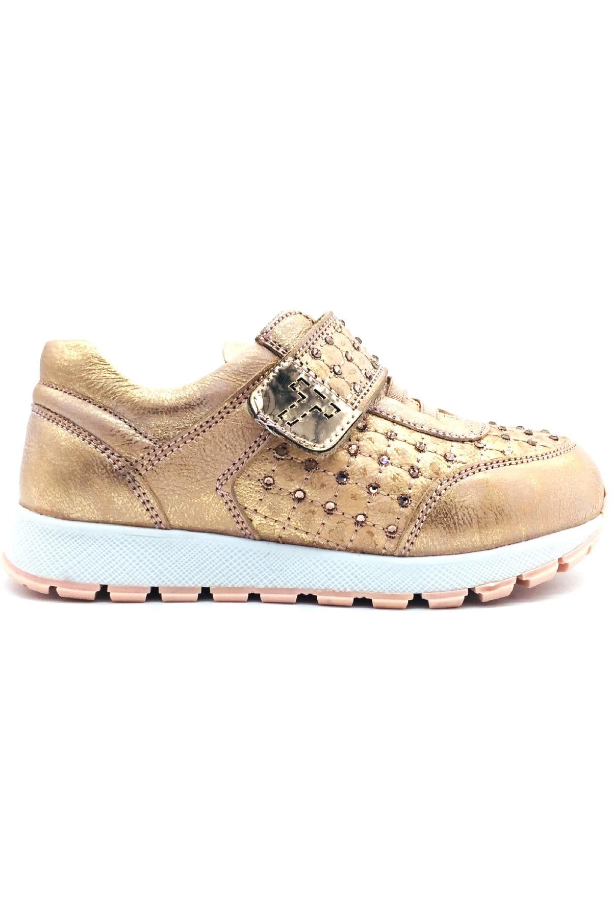Kız Çocuk Taşlı Spor Ayakkabı Pudra