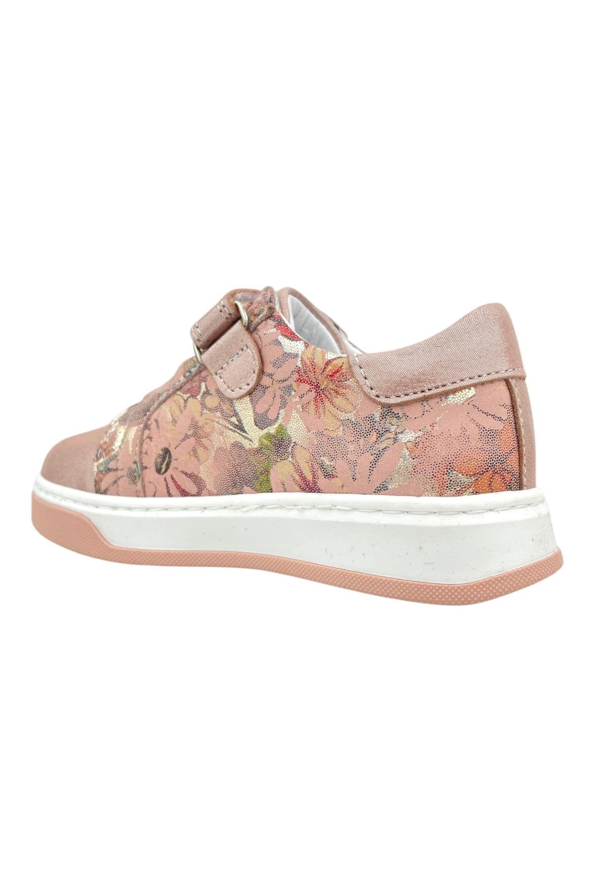 Lastikli Cırtlı Deri Çocuk Spor Ayakkabı Pudra
