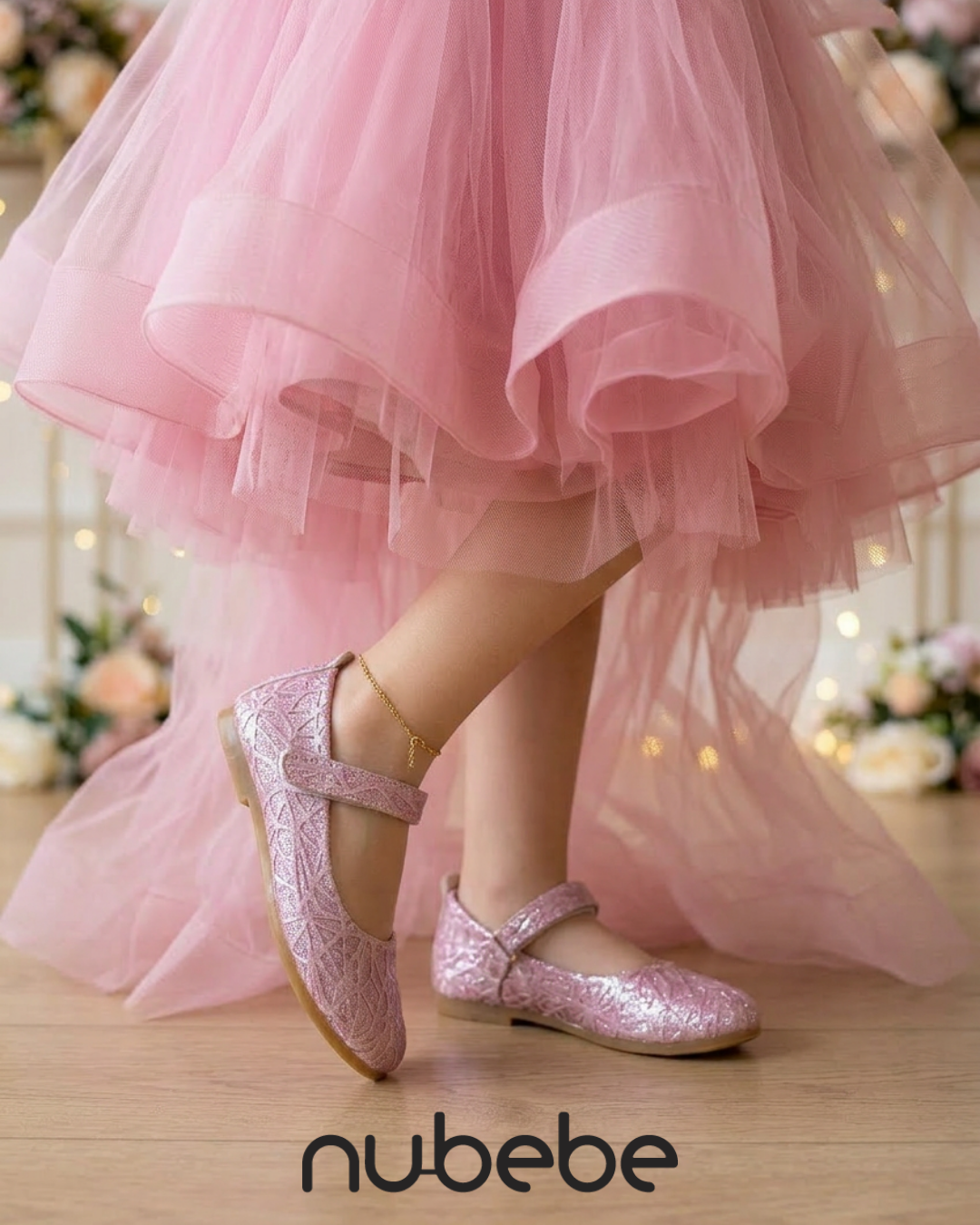 Nubebe Rainbow Kız Çocuk Babet Pembe