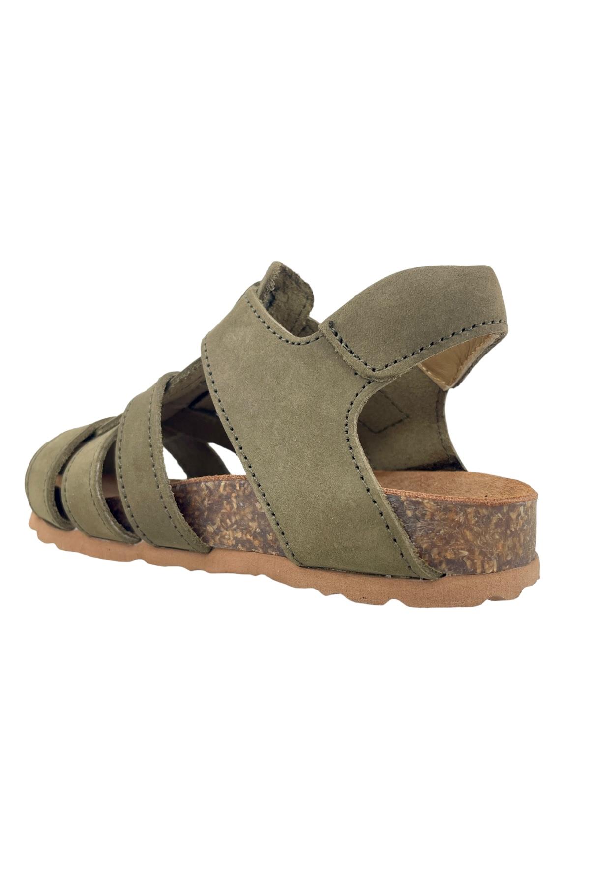 Örgülü Mantar Taban Erkek Çocuk Sandalet Haki