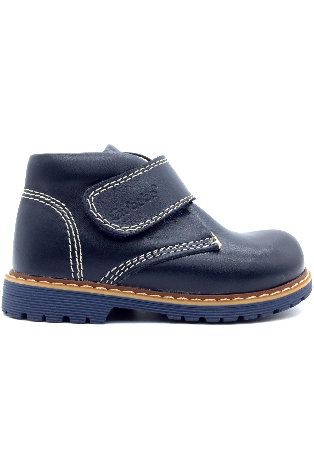 Ortopedik Deri Erkek Çocuk Botu Lacivert