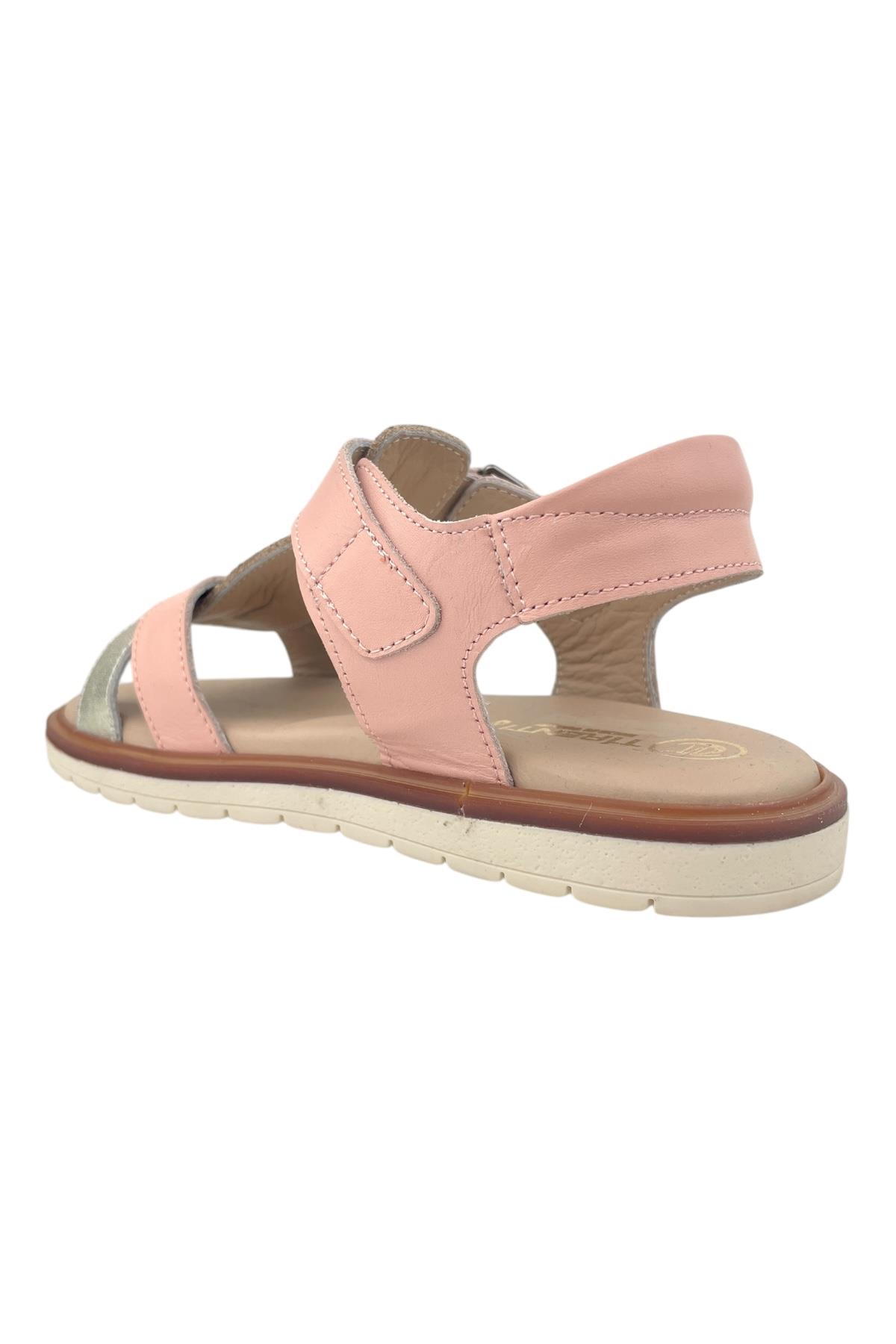 Santorini Hakiki Deri Sandalet Pudra