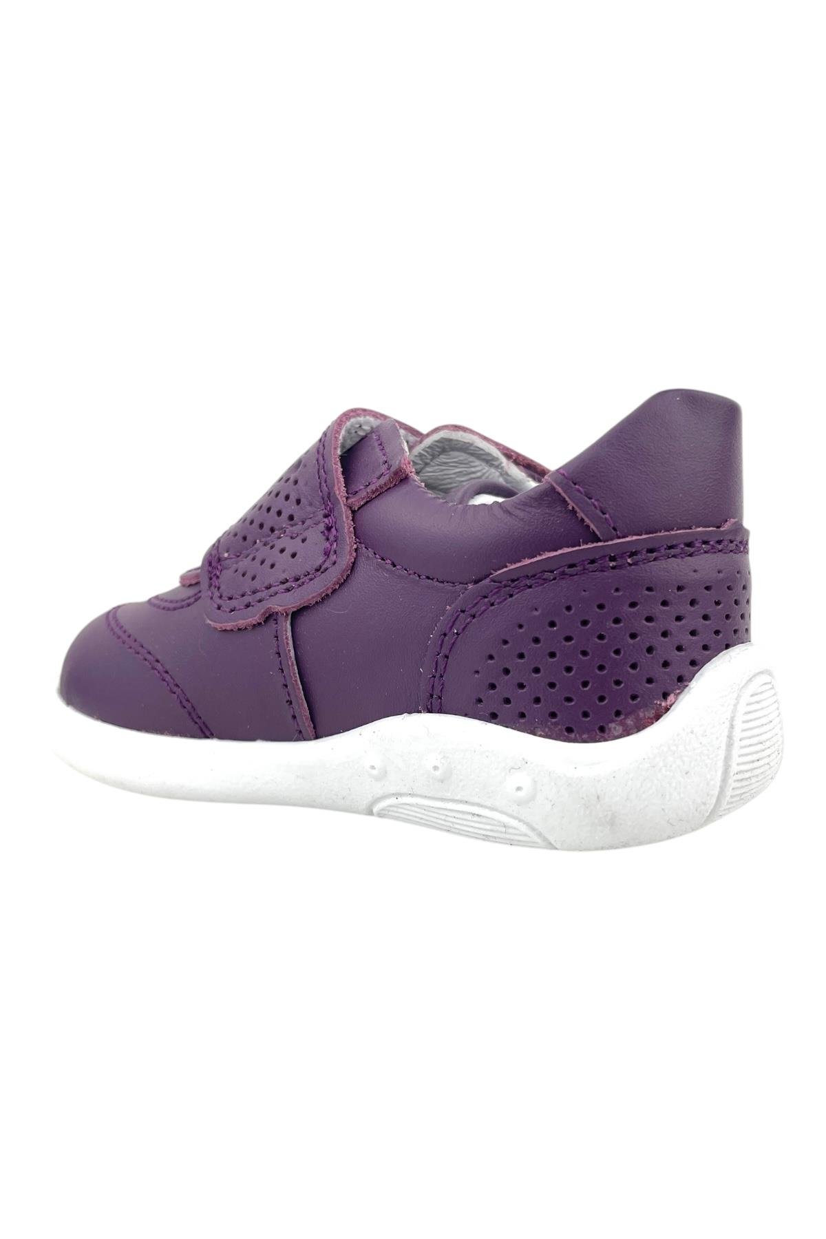 Scots Kız İlk Adım Ayakkabısı Deri Spor Mor