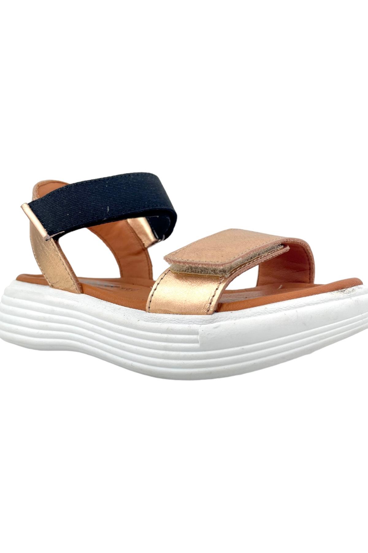 Shiny Deri Sandalet Rose