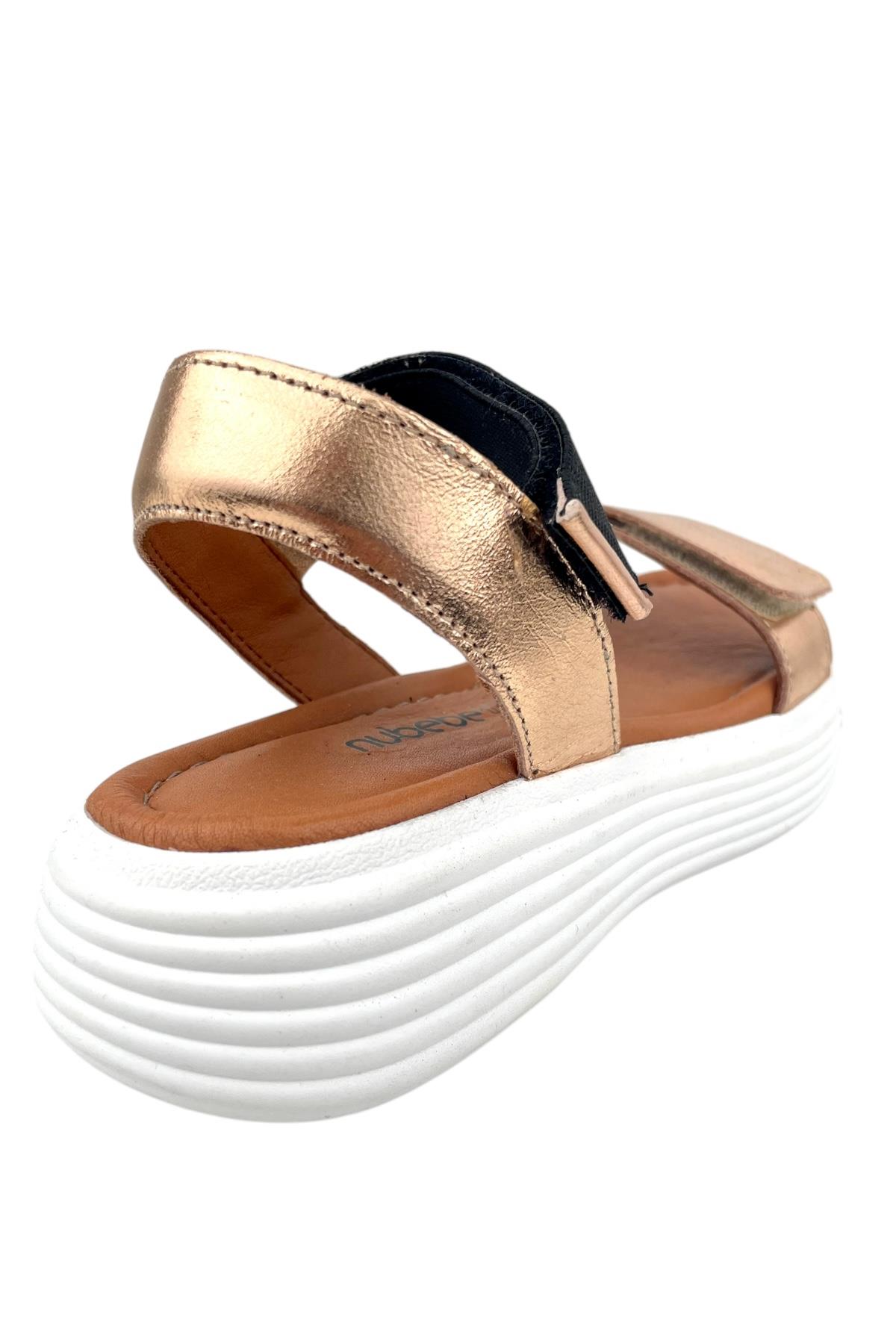 Shiny Deri Sandalet Rose