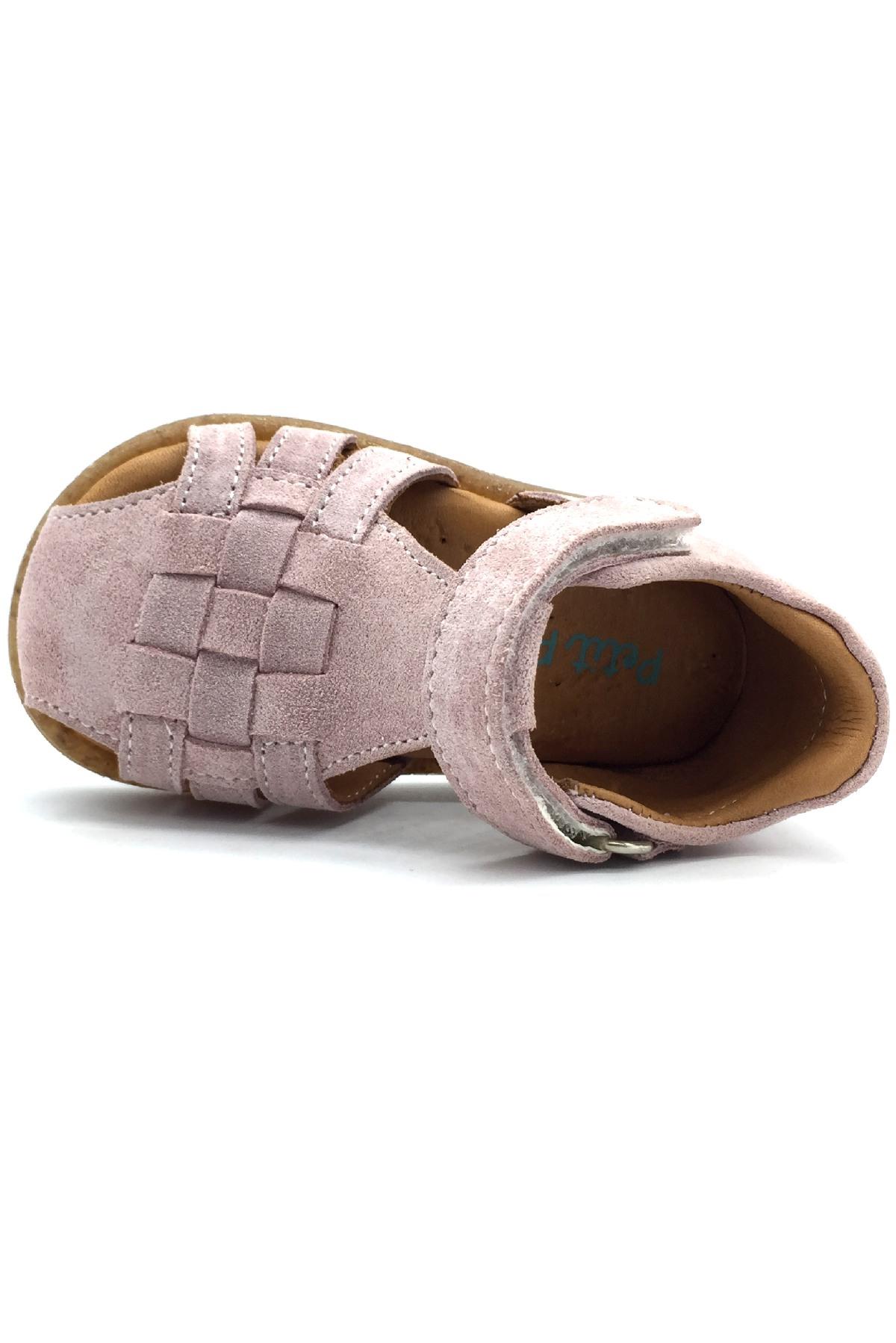 Süet İlk Adım Sandalet Pembe Süet