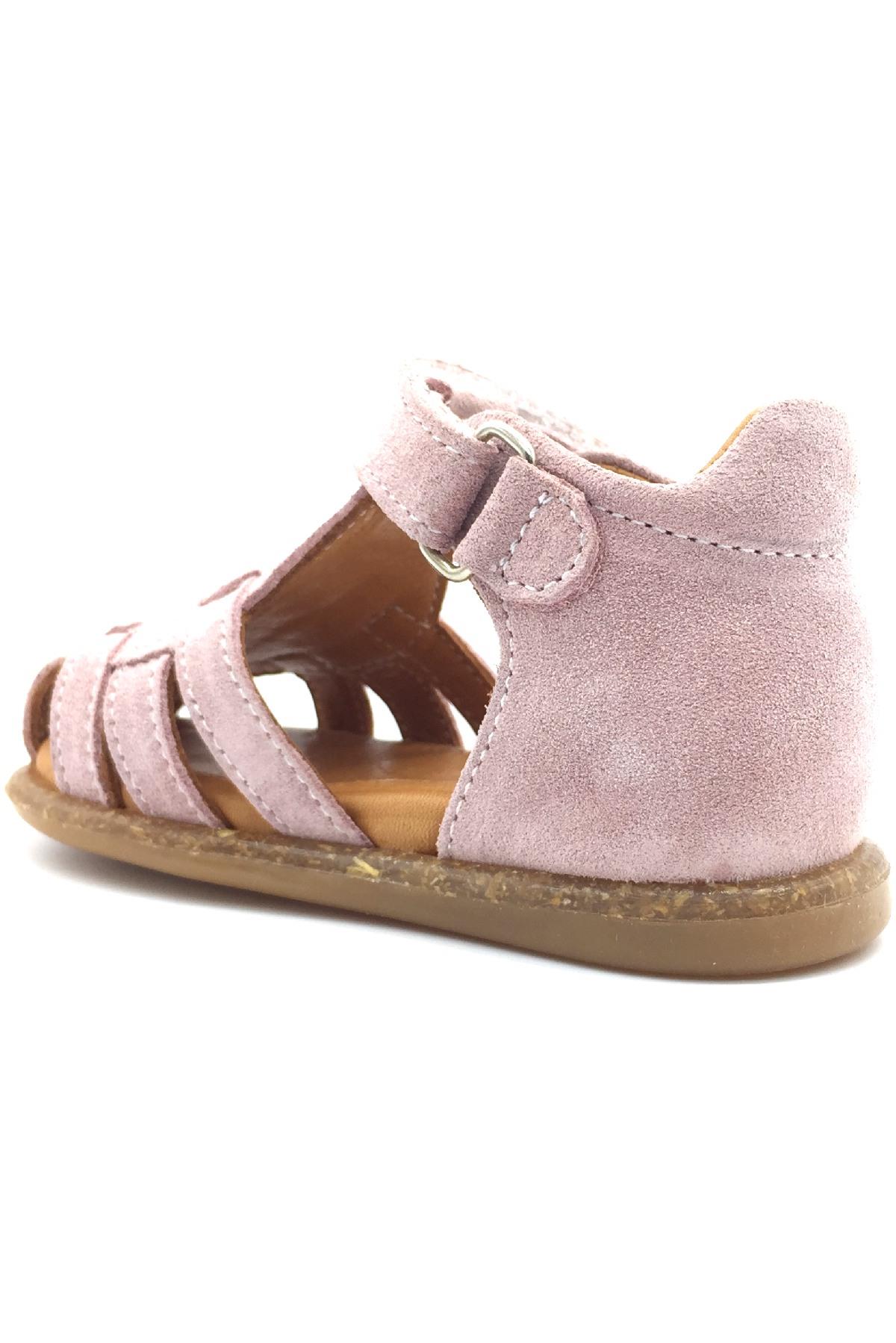 Süet İlk Adım Sandalet Pembe Süet