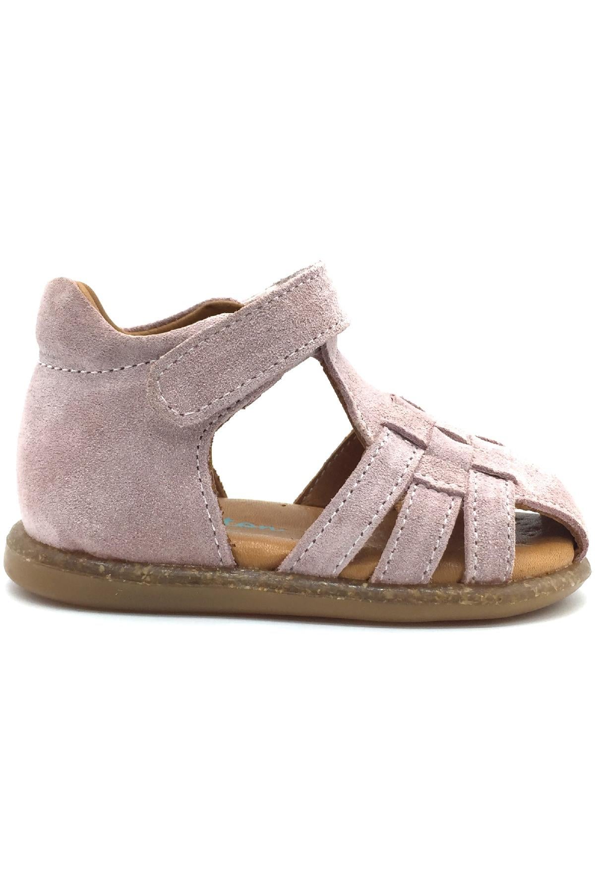 Süet İlk Adım Sandalet Pembe Süet
