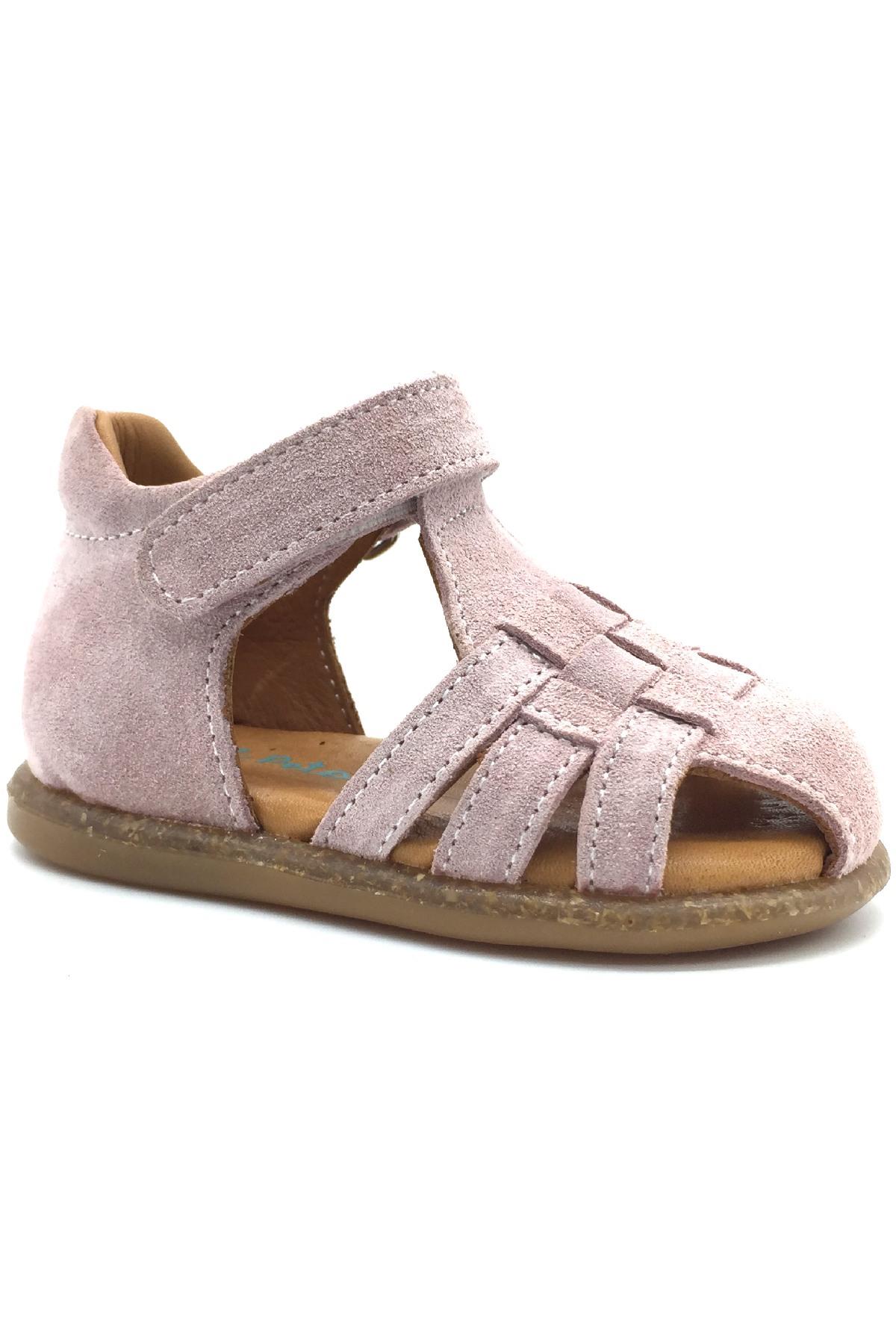 Süet İlk Adım Sandalet Pembe Süet