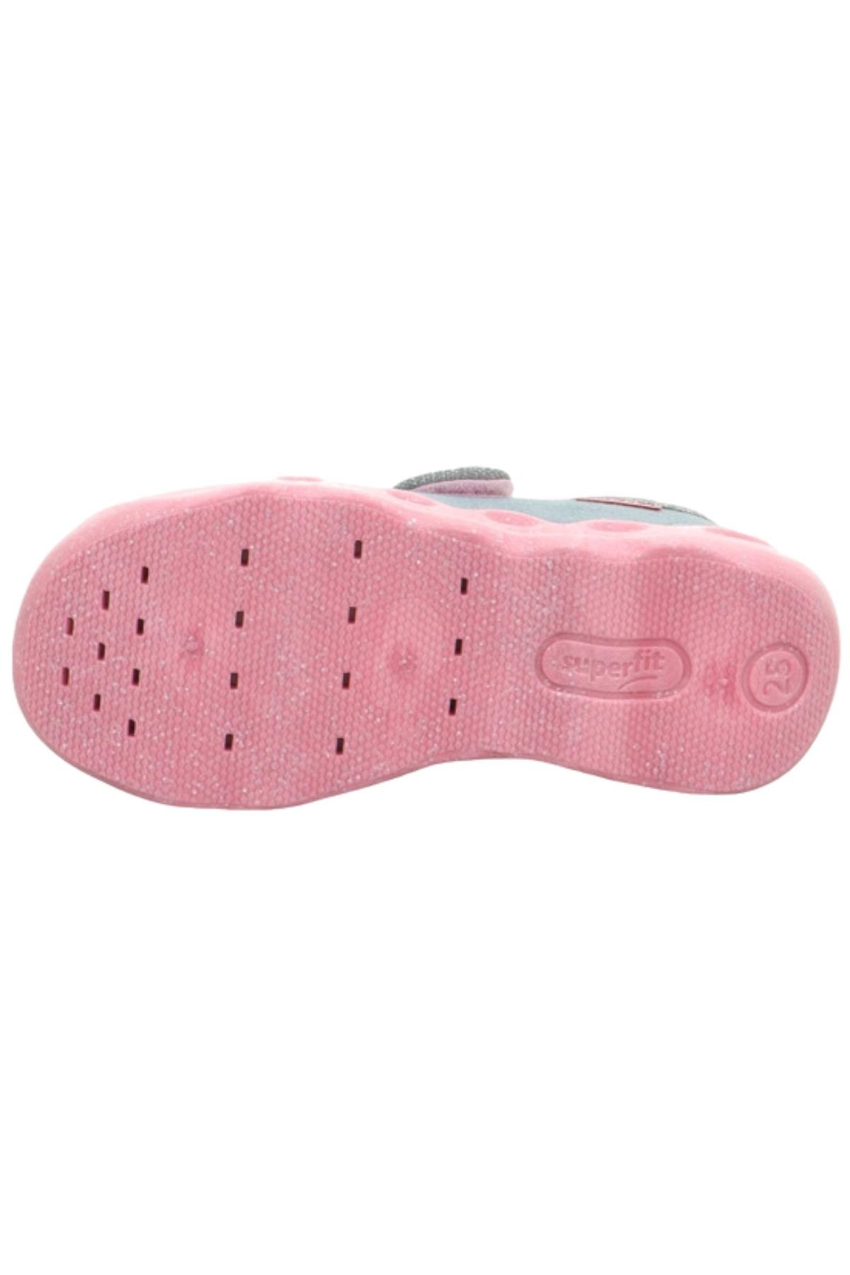 Superfit Nakışlı Keten Ev Kreş Ayakkabısı Mavi