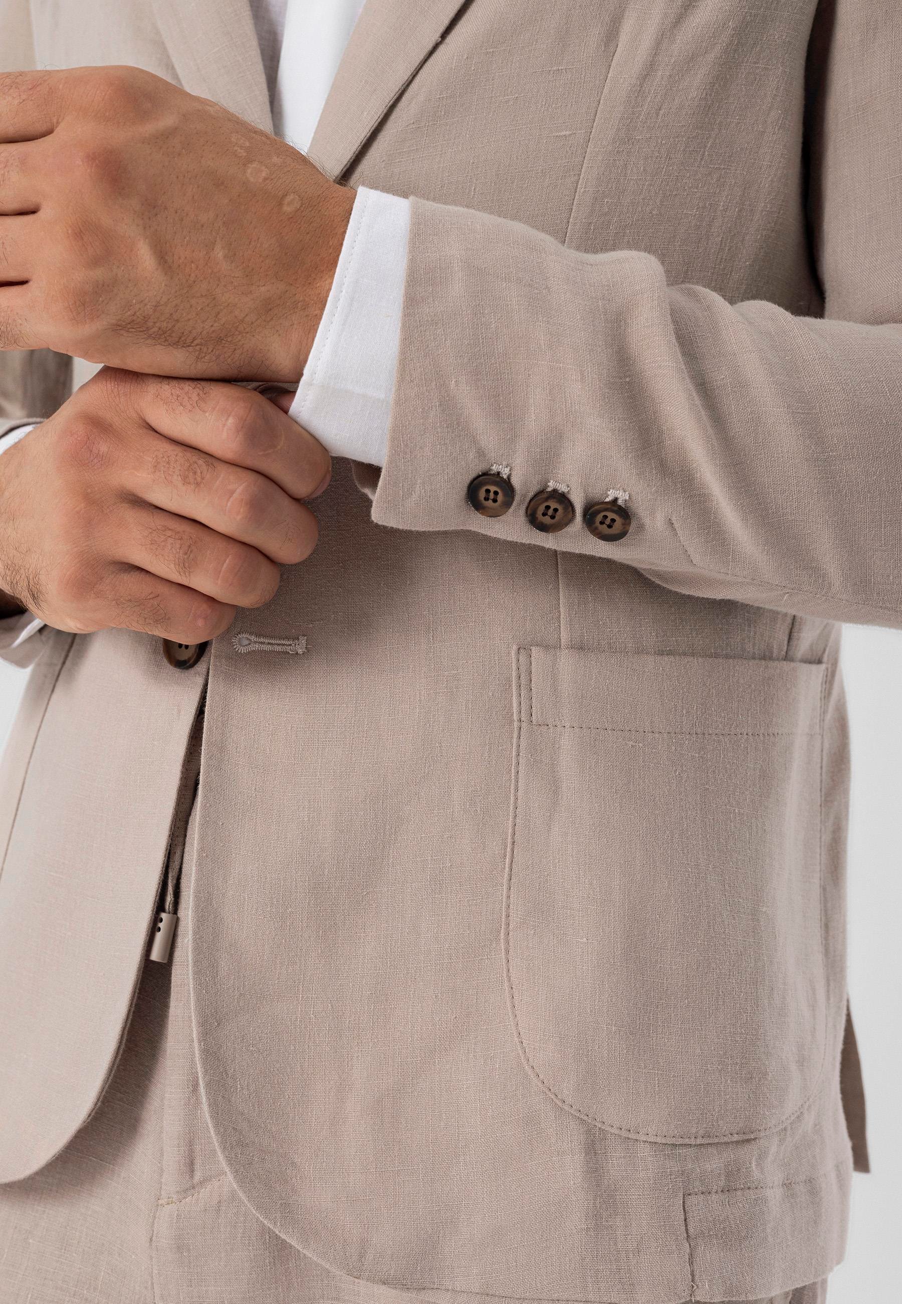 Antioch Bej %100 Keten Erkek Blazer Ceket