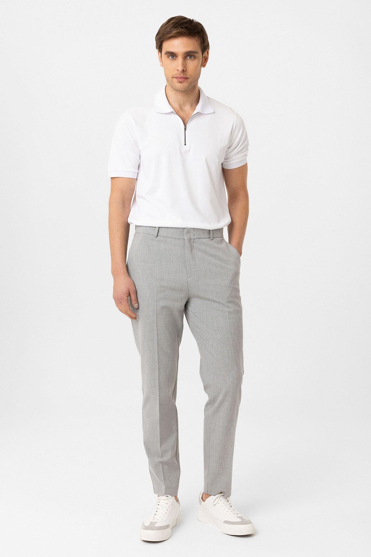 Antioch Açık Gri Slim Fit Comfort Erkek Pantolon