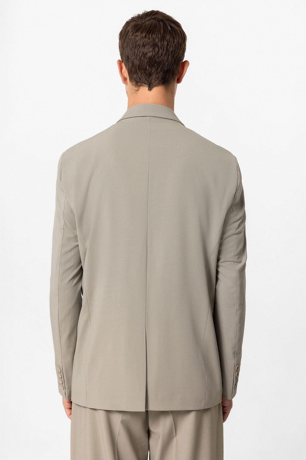 Antioch Açık Haki Tek Düğme Kruvaze Erkek Blazer Ceket