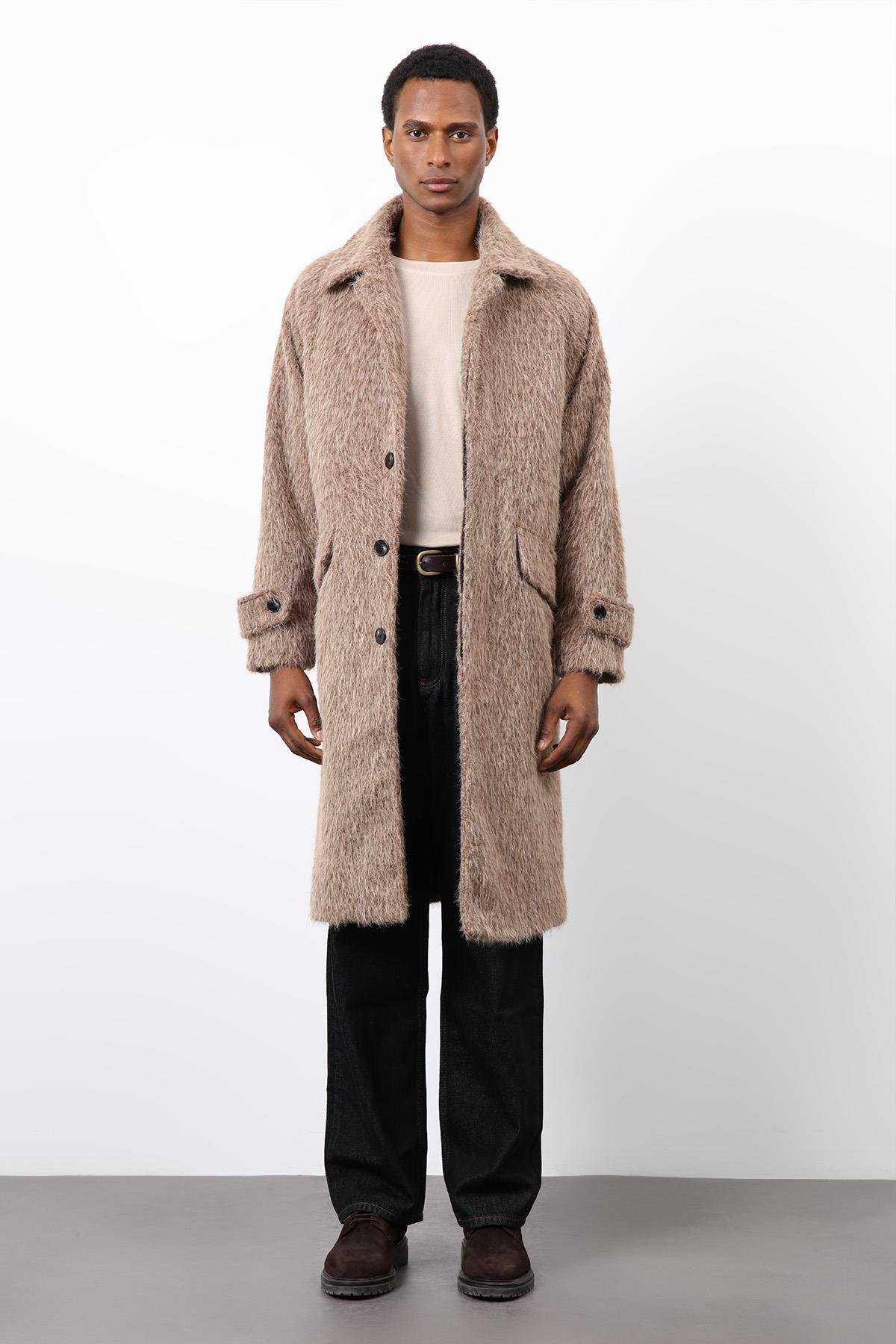 Antioch Açık Kahve Suni Kürk Erkek Kaban