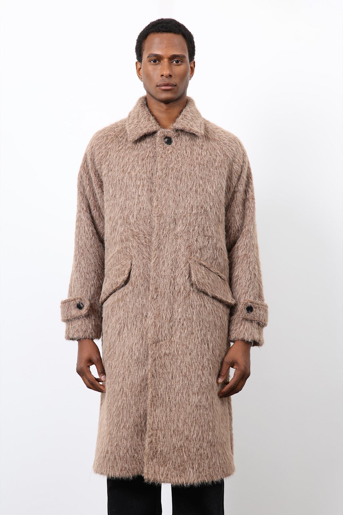 Antioch Açık Kahve Suni Kürk Erkek Kaban