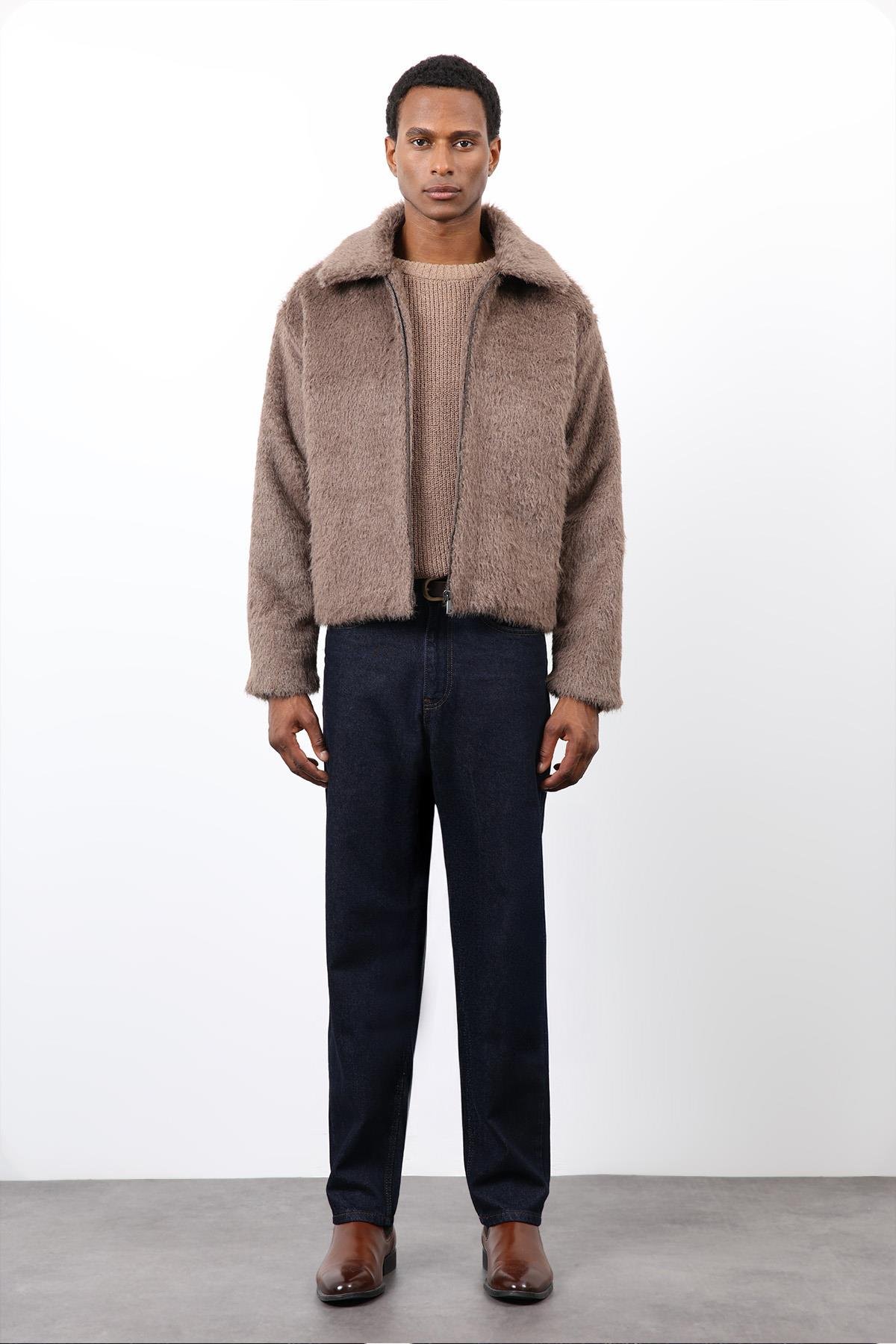 Antioch Açık Kahve Yumuşak Dokulu Erkek Mont