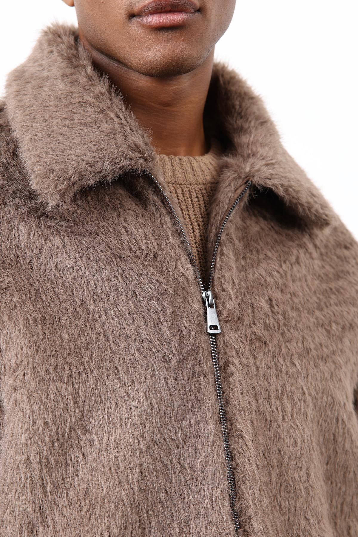 Antioch Açık Kahve Yumuşak Dokulu Erkek Mont