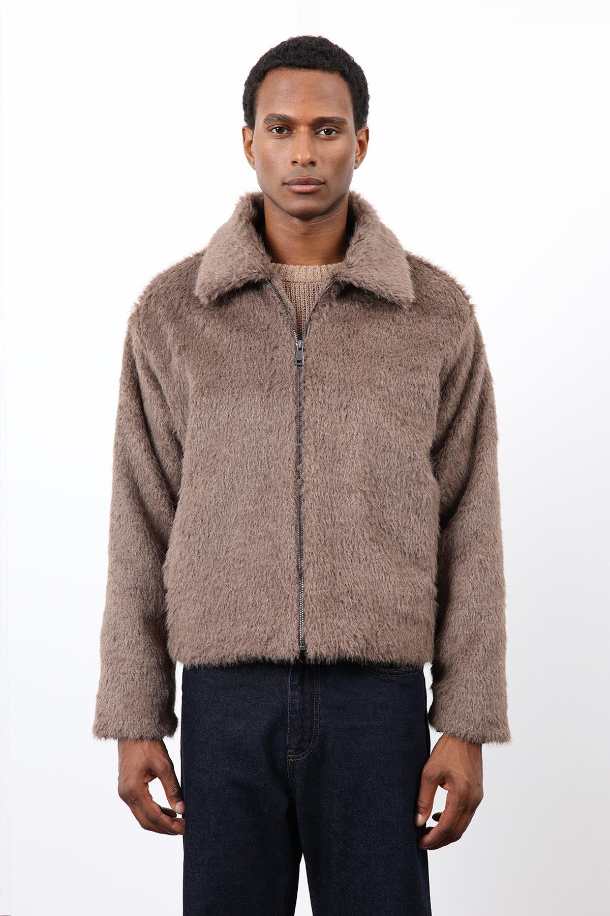 Antioch Açık Kahve Yumuşak Dokulu Erkek Mont