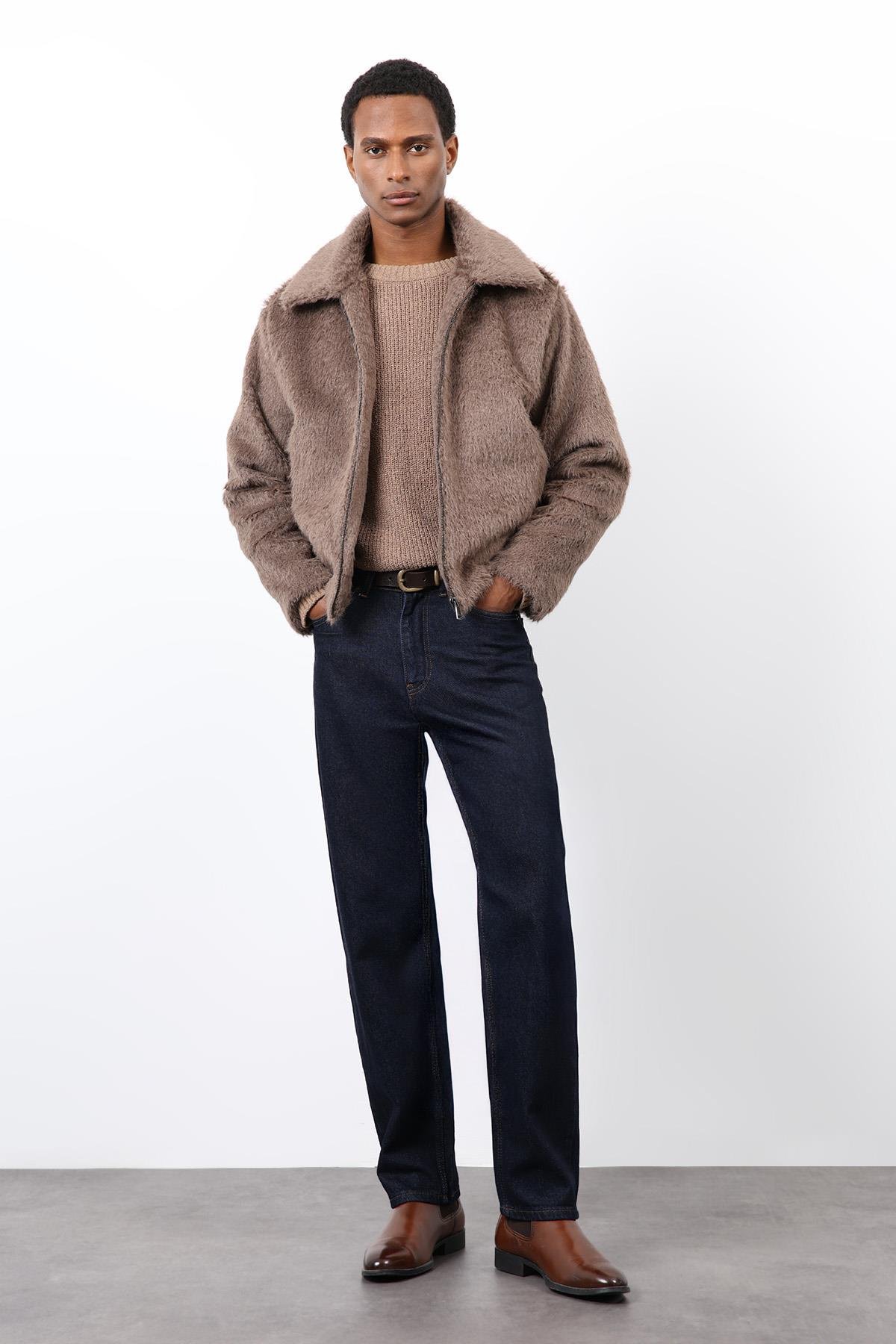 Antioch Açık Kahve Yumuşak Dokulu Erkek Mont