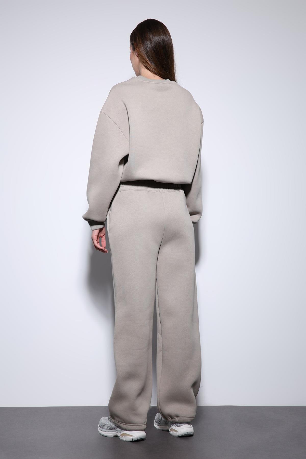 Antioch Açık Vizon Basic Kadın Sweatshirt