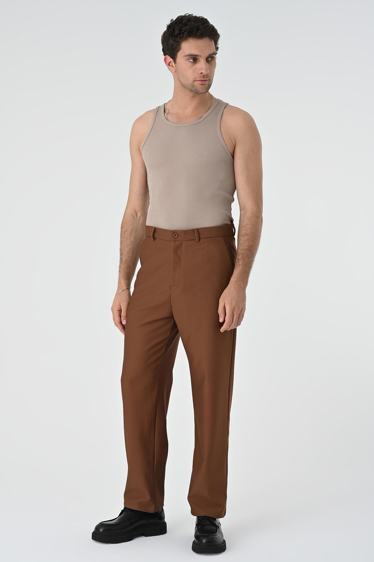 Antioch Bej Slim Fit Erkek Atlet