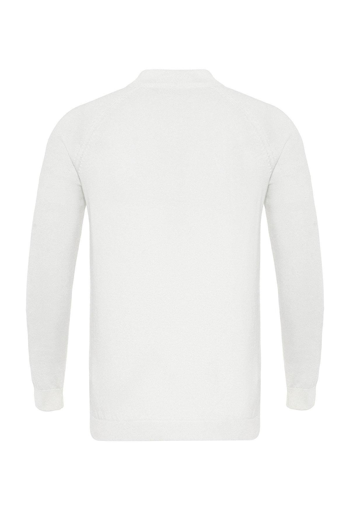 Antioch Ekru Bisiklet Yaka Slim Fit Triko Kazak