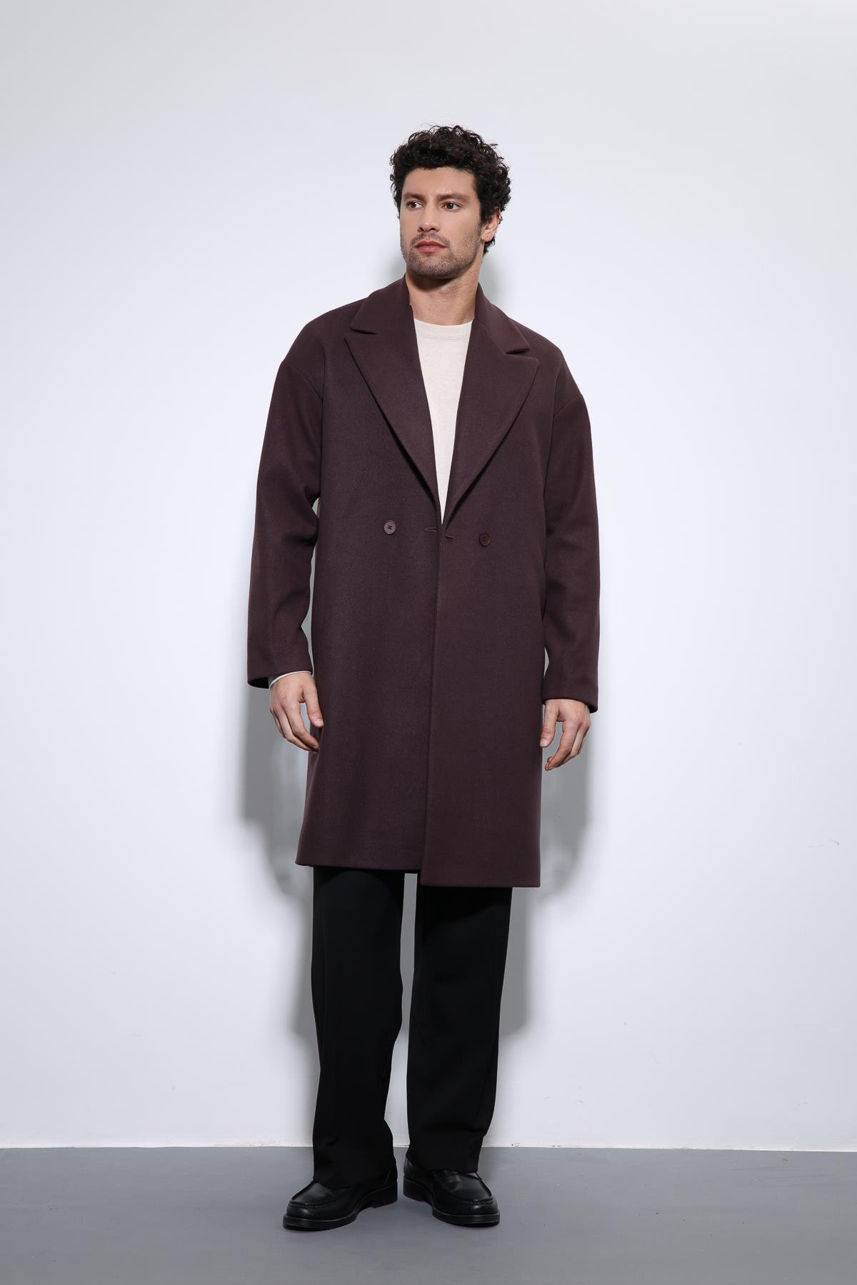 Oversize Double Breasted Men's Coat