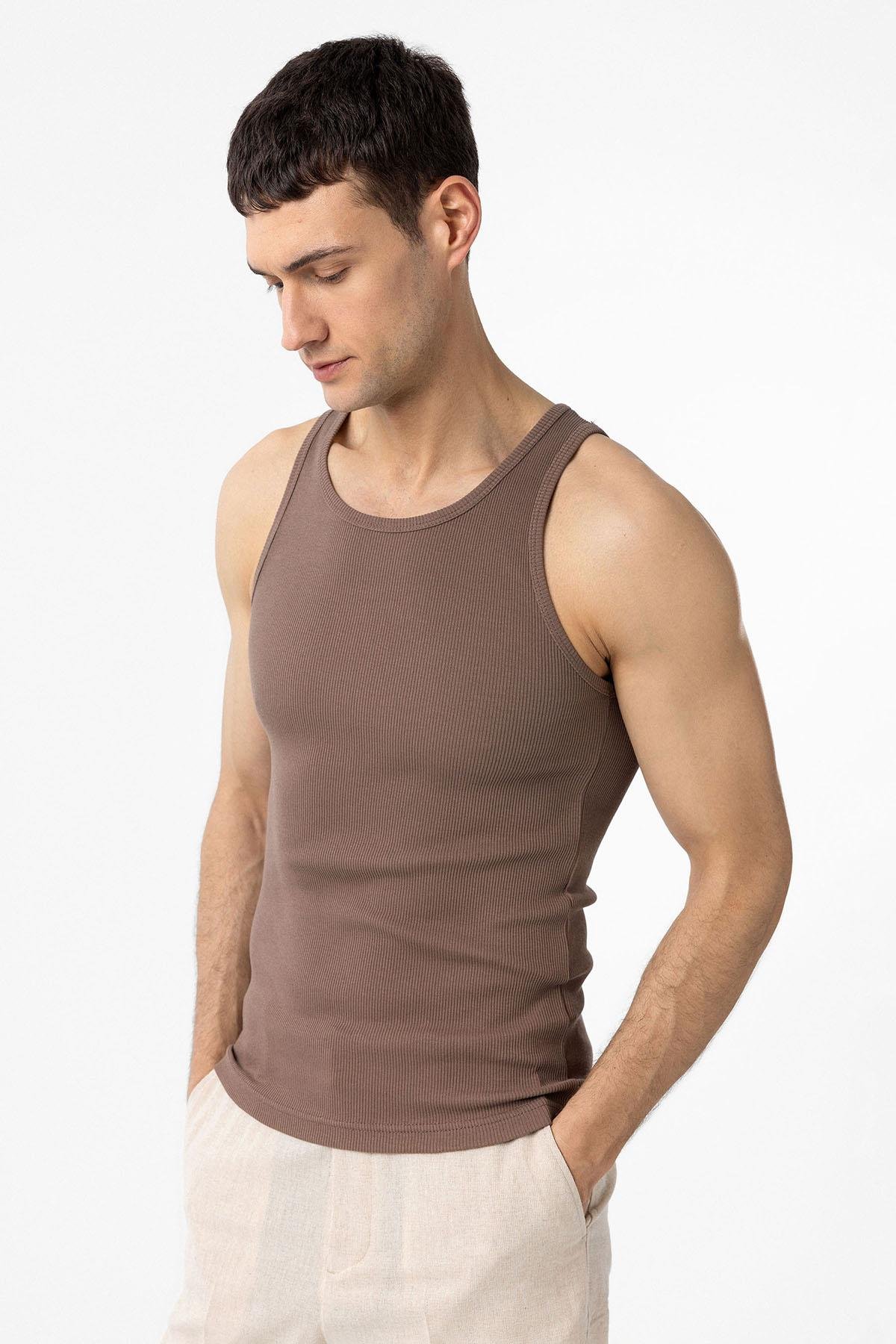 Antioch Kahve Slim Fit Erkek Atlet