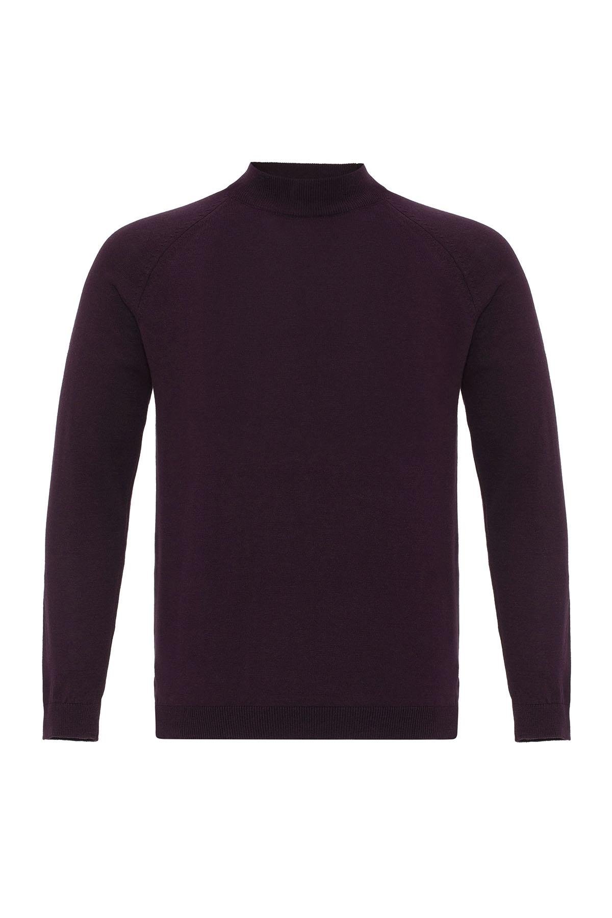 Antioch Koyu Mürdüm Yarım Boğazlı Erkek Triko