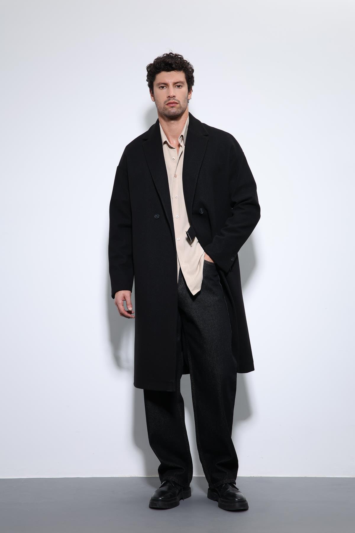 Belted Oversize Men's Coat