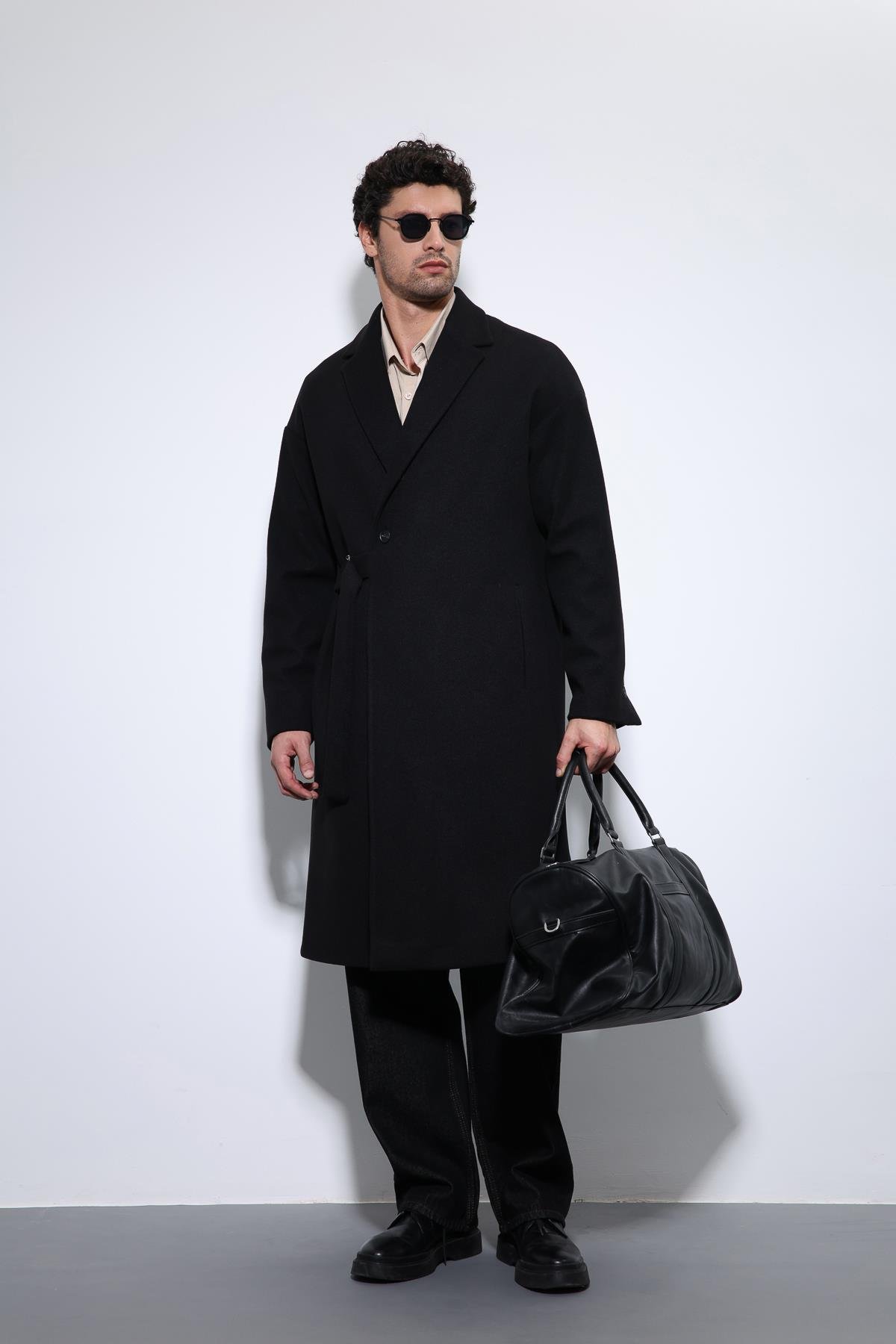 Belted Oversize Men's Coat