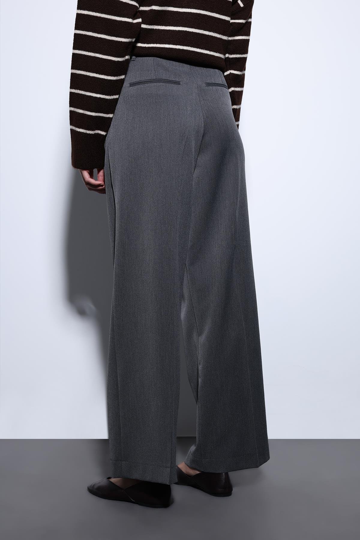 Antioch Antrasit Geniş Paça Kadın Pantolon