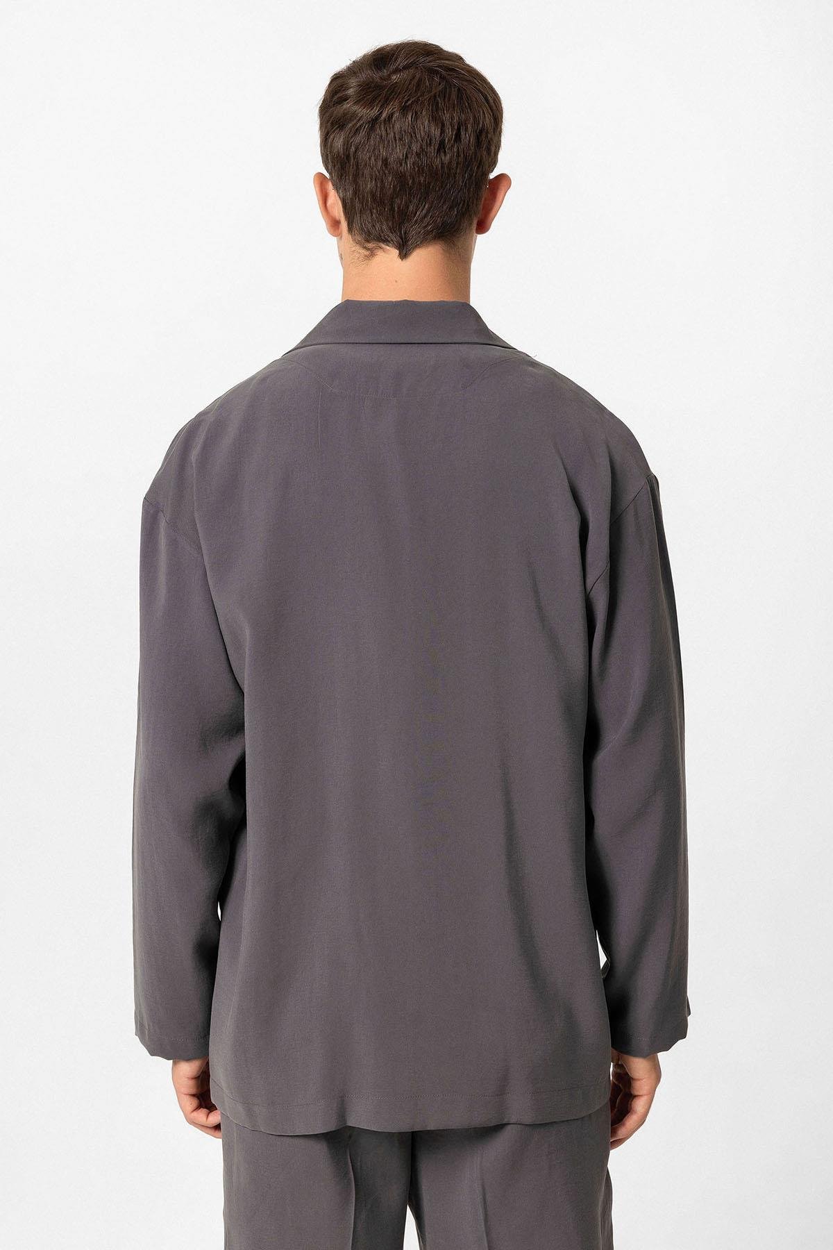 Antioch Antrasit Oversize Astarsız Erkek Blazer Ceket