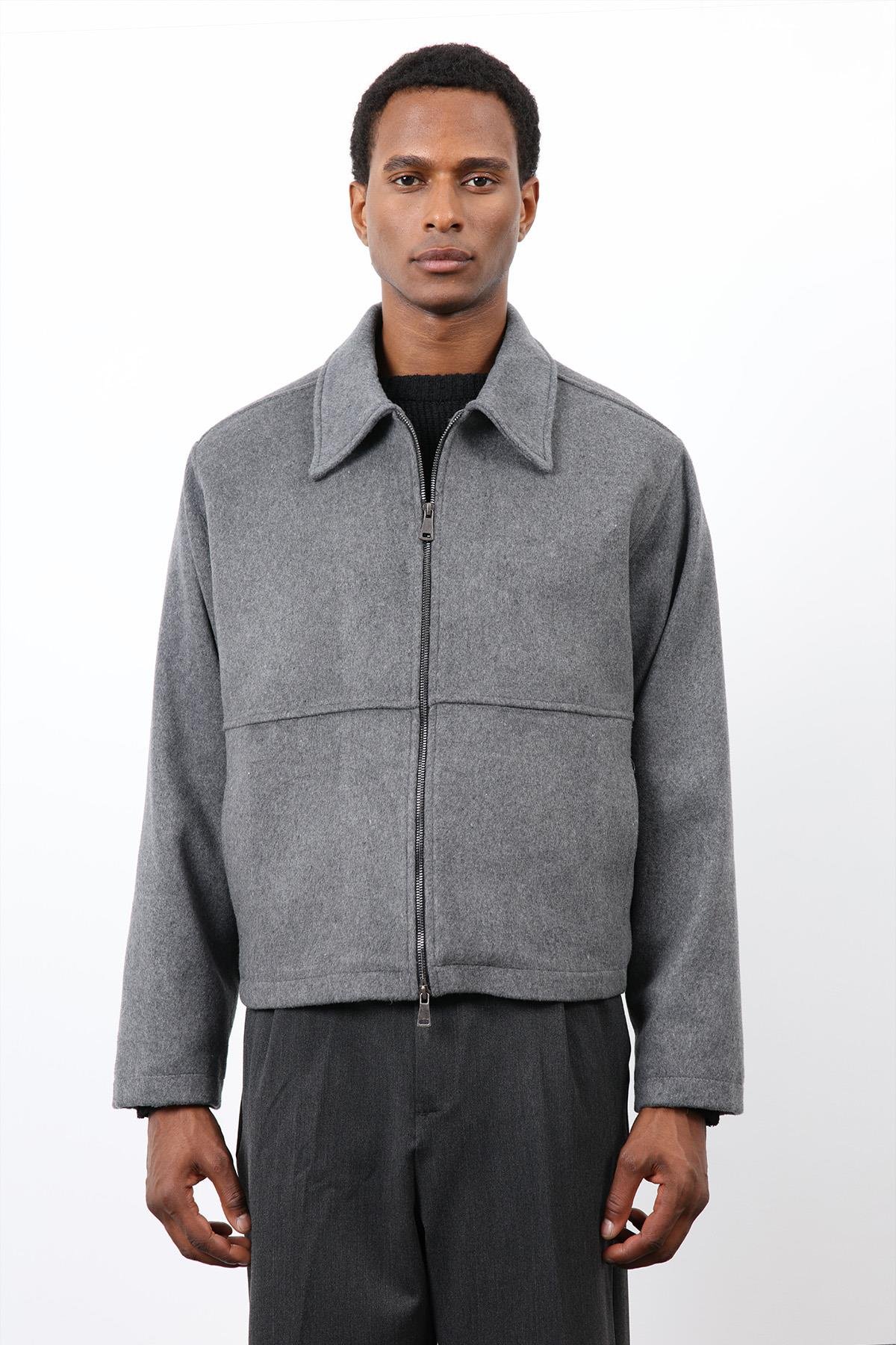 Antioch Antrasit Regular Fit Dokulu Erkek Mont