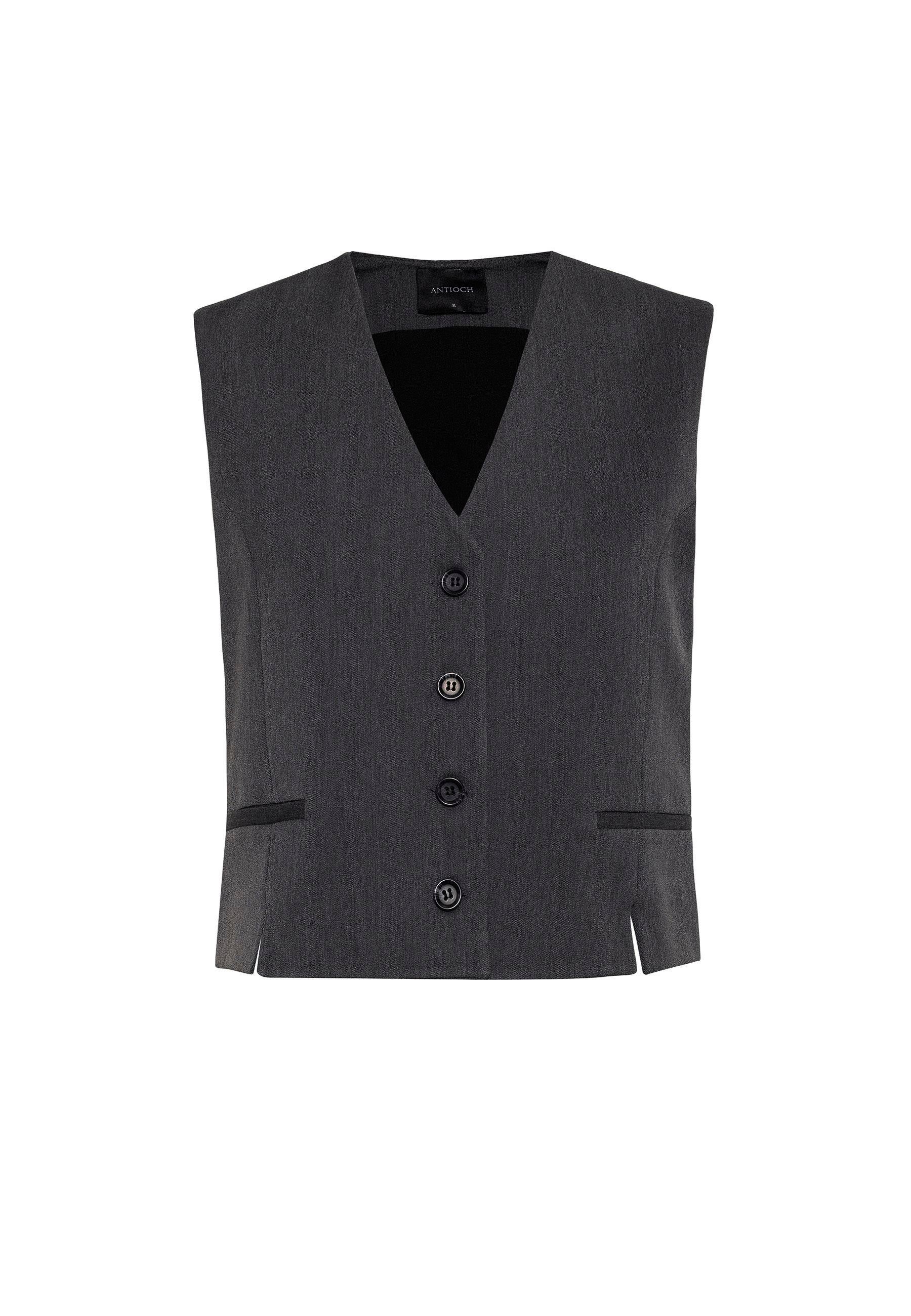 Antioch Antrasit Yırtmaçlı Kadın Yelek