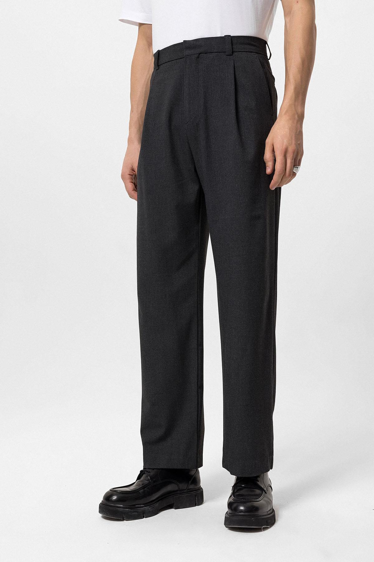 Antioch Antrasit Yüksek Bel Baggy Erkek Pantolon