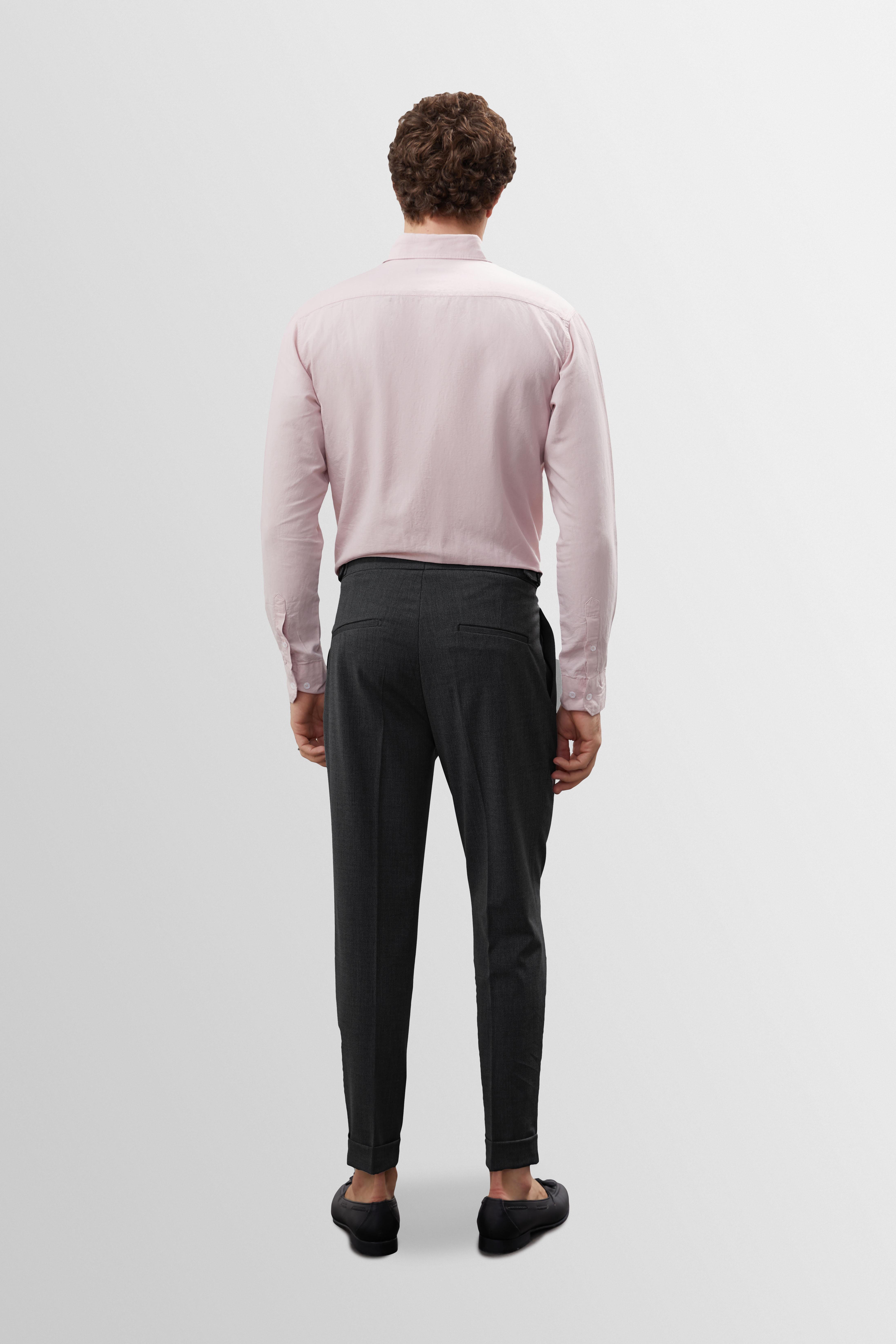 Antioch Antrasit Yüksek Bel Pileli Carrot Fit Erkek Pantolon