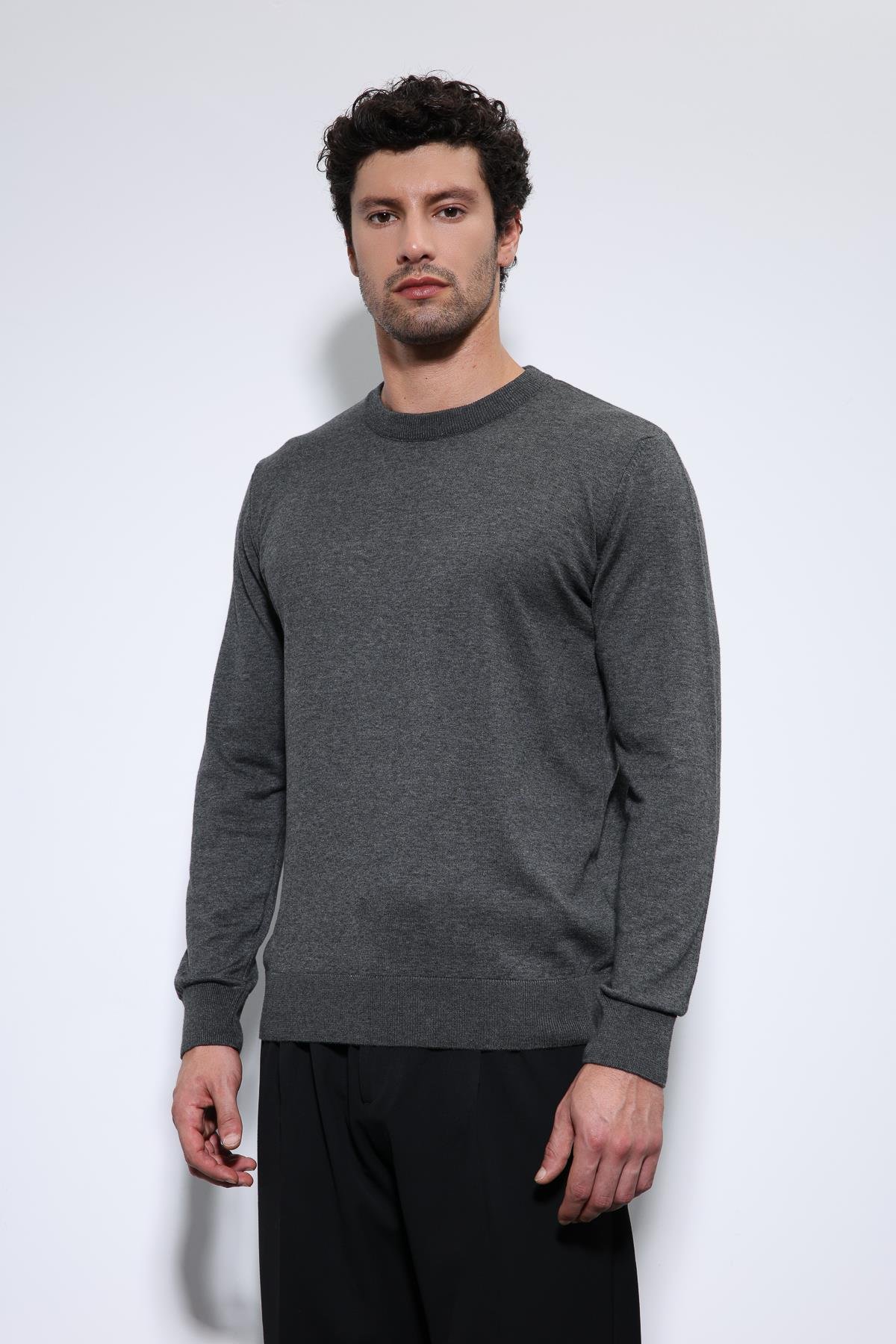 Antioch Antrasit Yumuşak Dokulu Basic Erkek Kazak