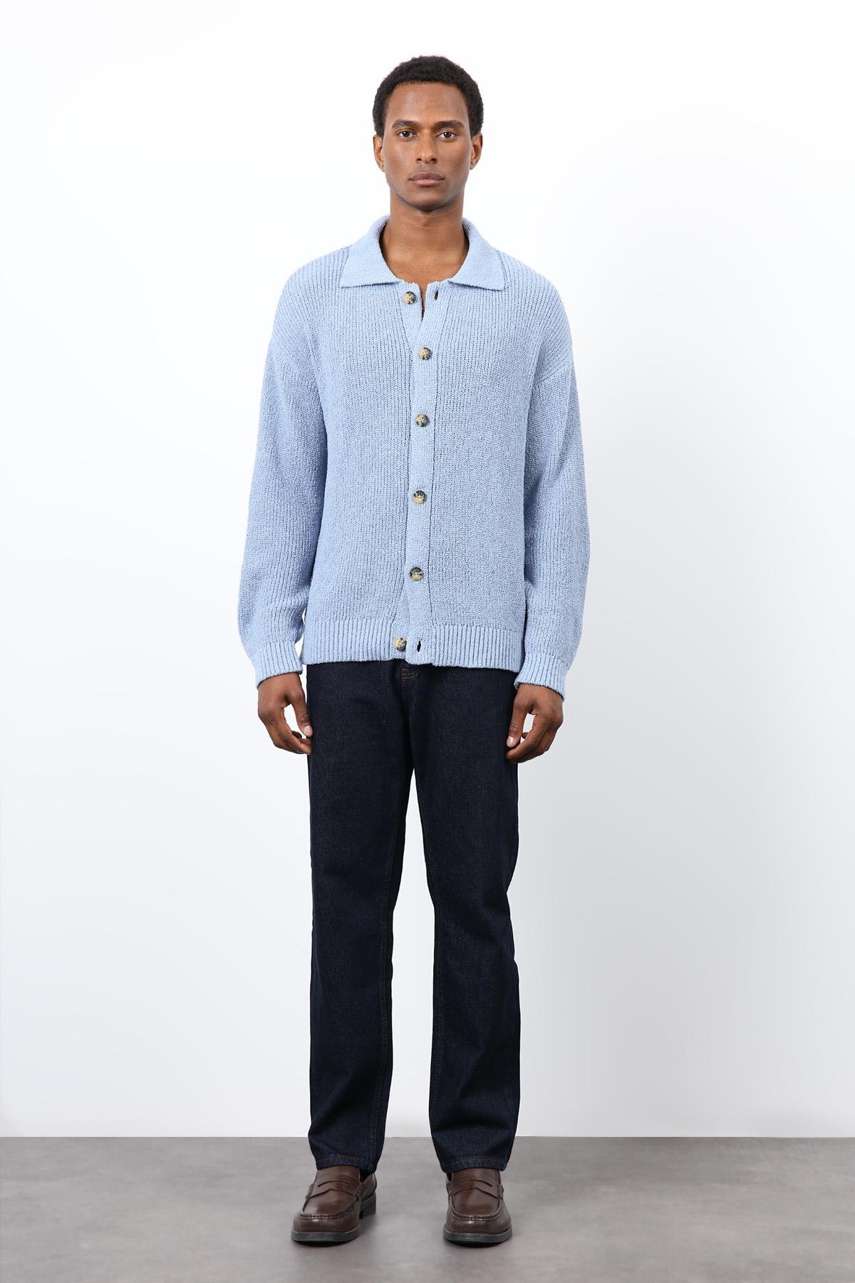 Antioch Bebe Mavi Örme Triko Erkek Hırka