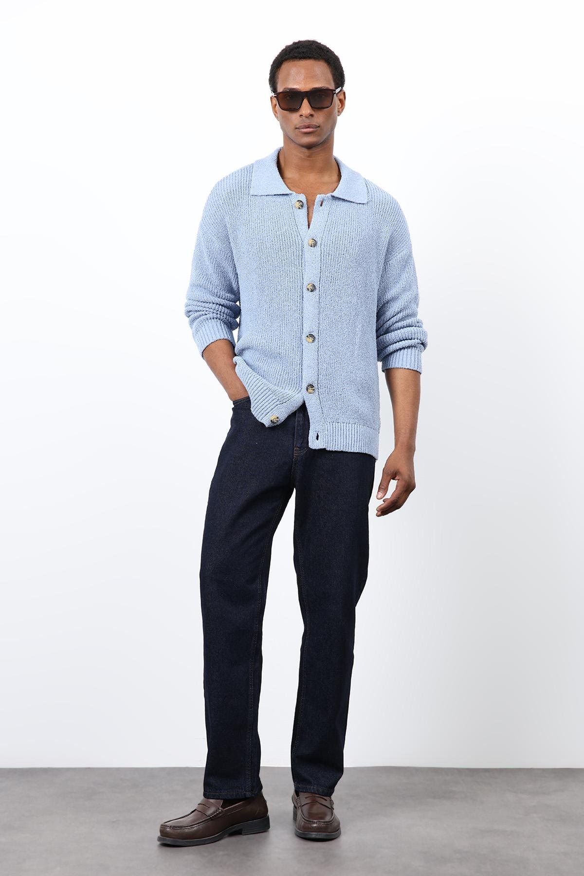 Antioch Bebe Mavi Örme Triko Erkek Hırka