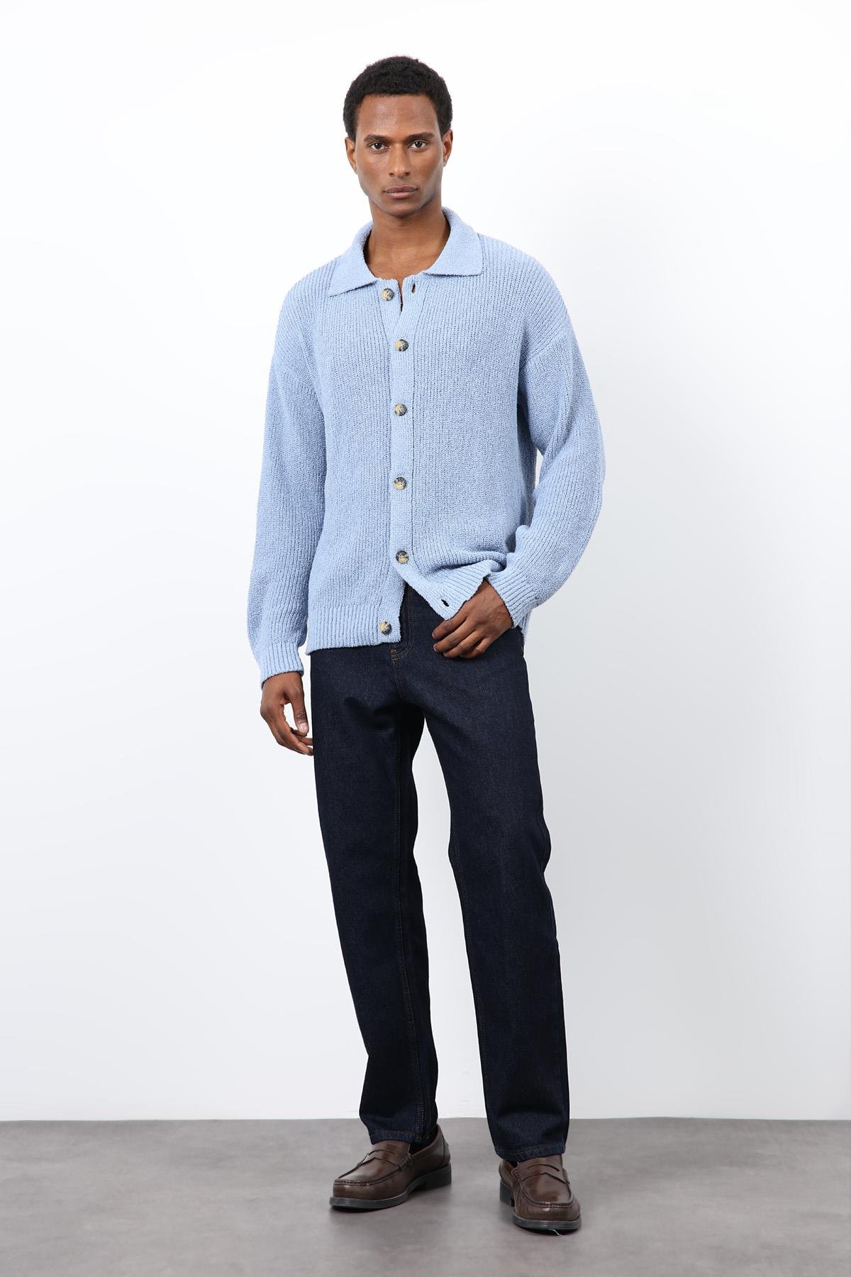 Antioch Bebe Mavi Örme Triko Erkek Hırka