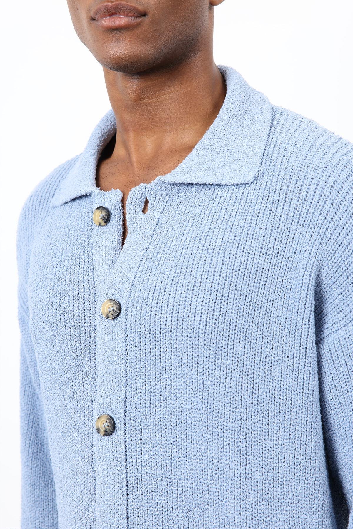 Antioch Bebe Mavi Örme Triko Erkek Hırka