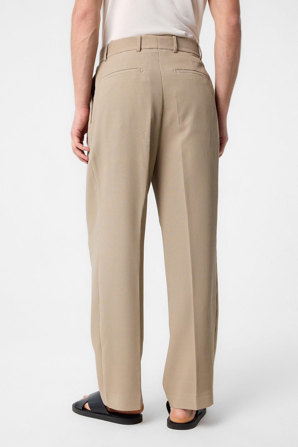 Antioch Bej Baggy Fitilli Erkek Pantolon