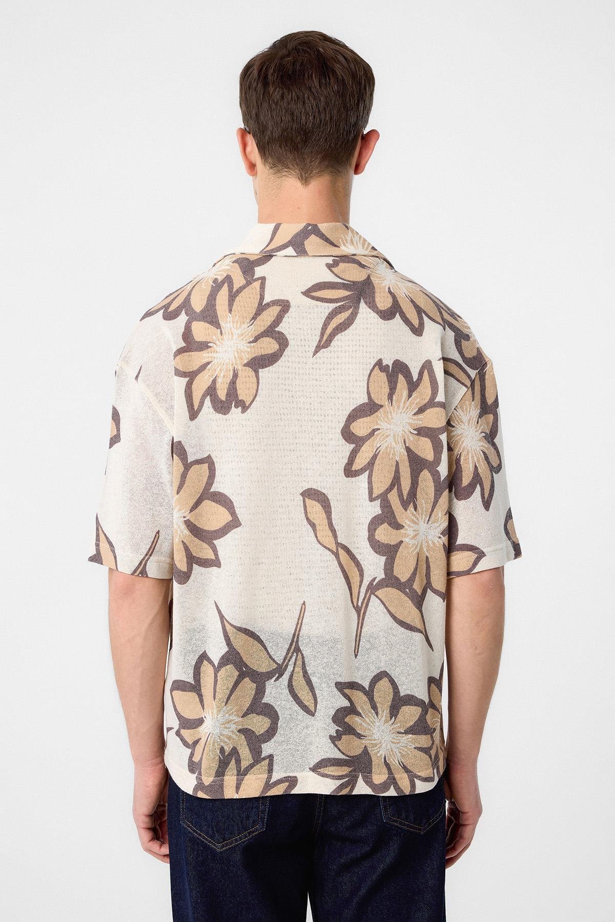 Antioch Bej Desenli Erkek Gömlek