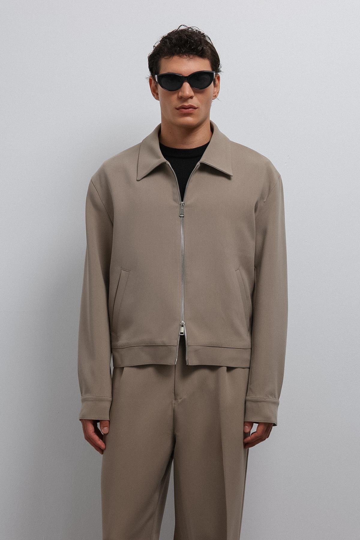 Antioch Bej Fermuarlı Mevsimlik Erkek Mont