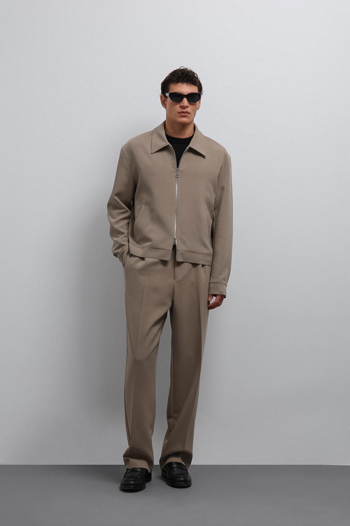 Antioch Bej Fermuarlı Mevsimlik Erkek Mont