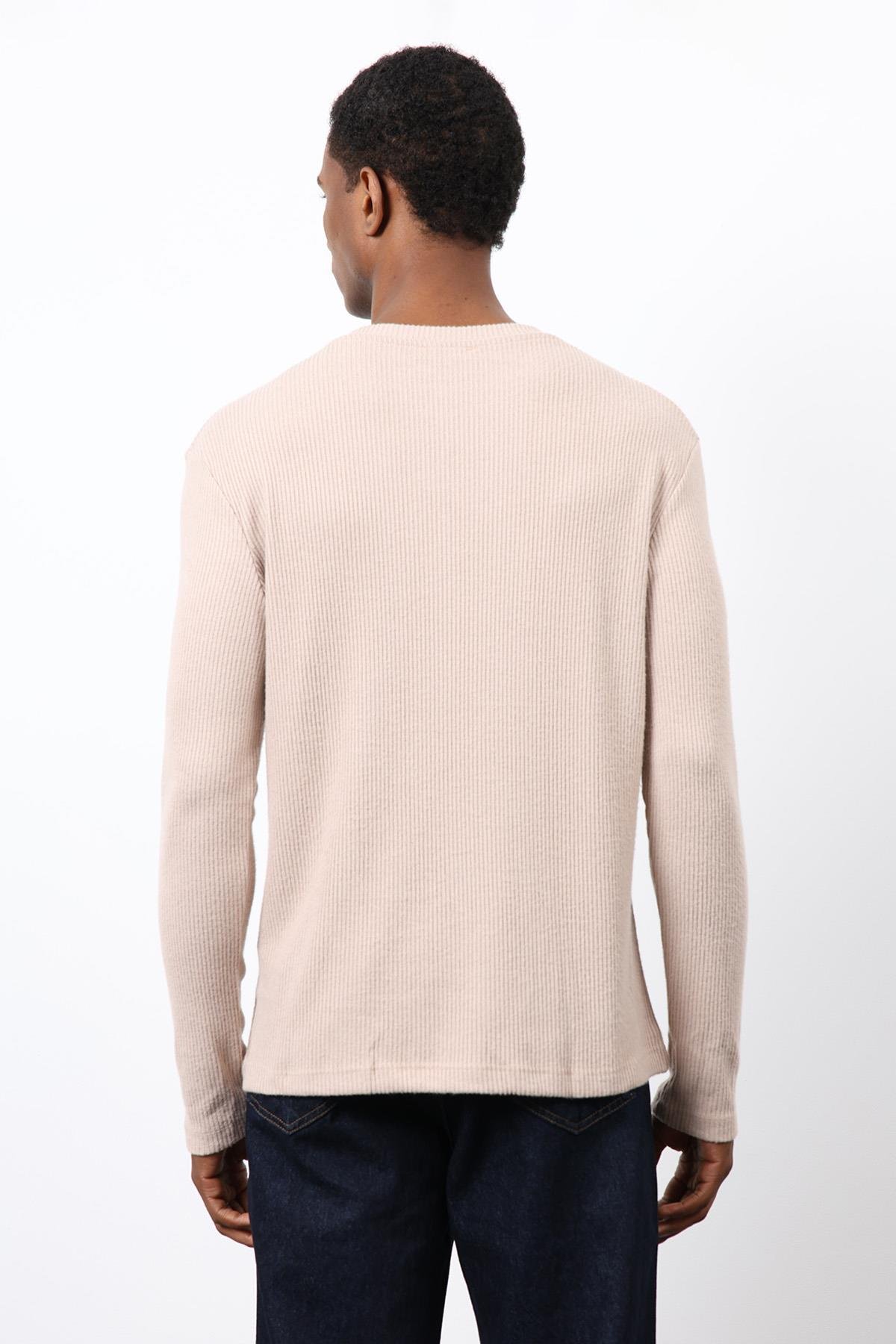 Antioch Bej Fitilli Düğmeli Yaka T-Shirt