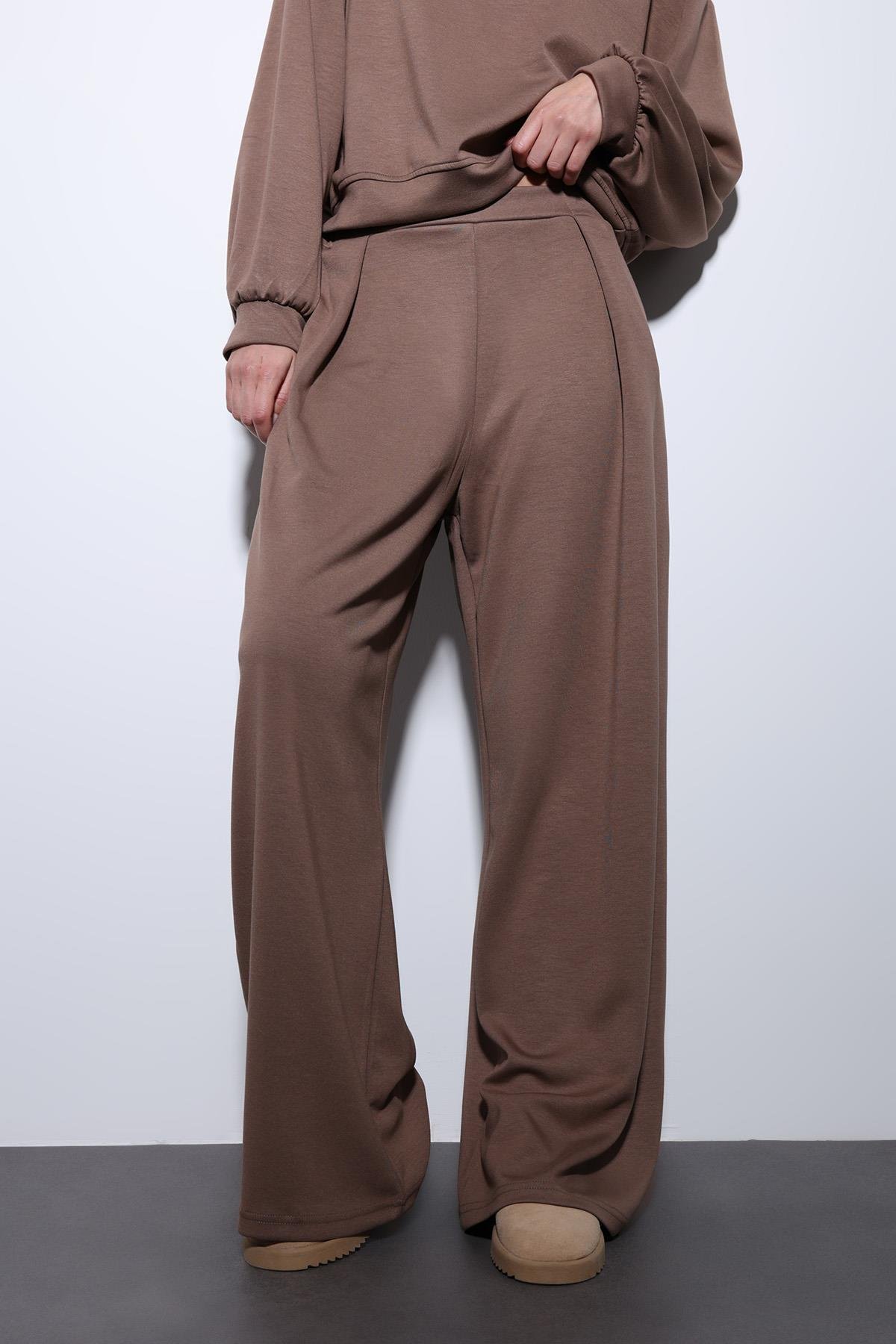 Antioch Bej Geniş Paça Relaxed Kadın Takım