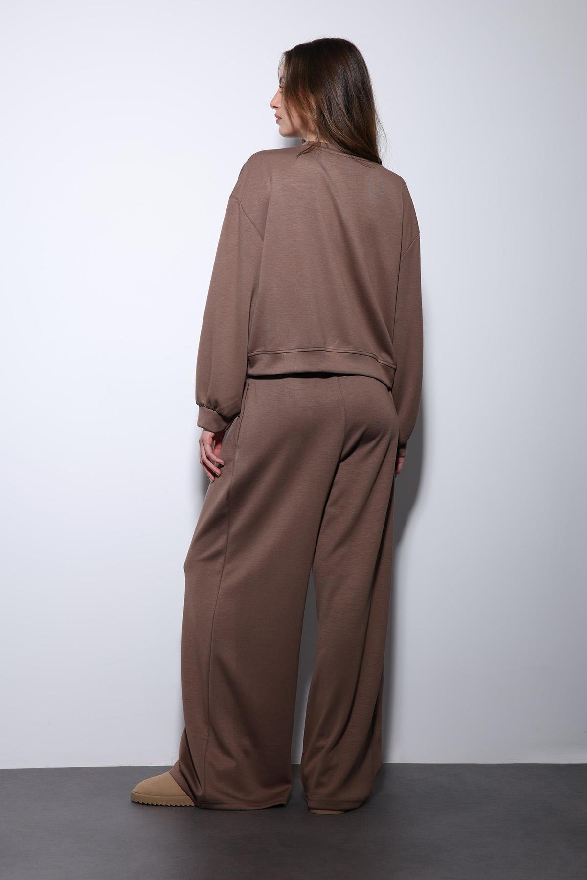 Antioch Bej Geniş Paça Relaxed Kadın Takım